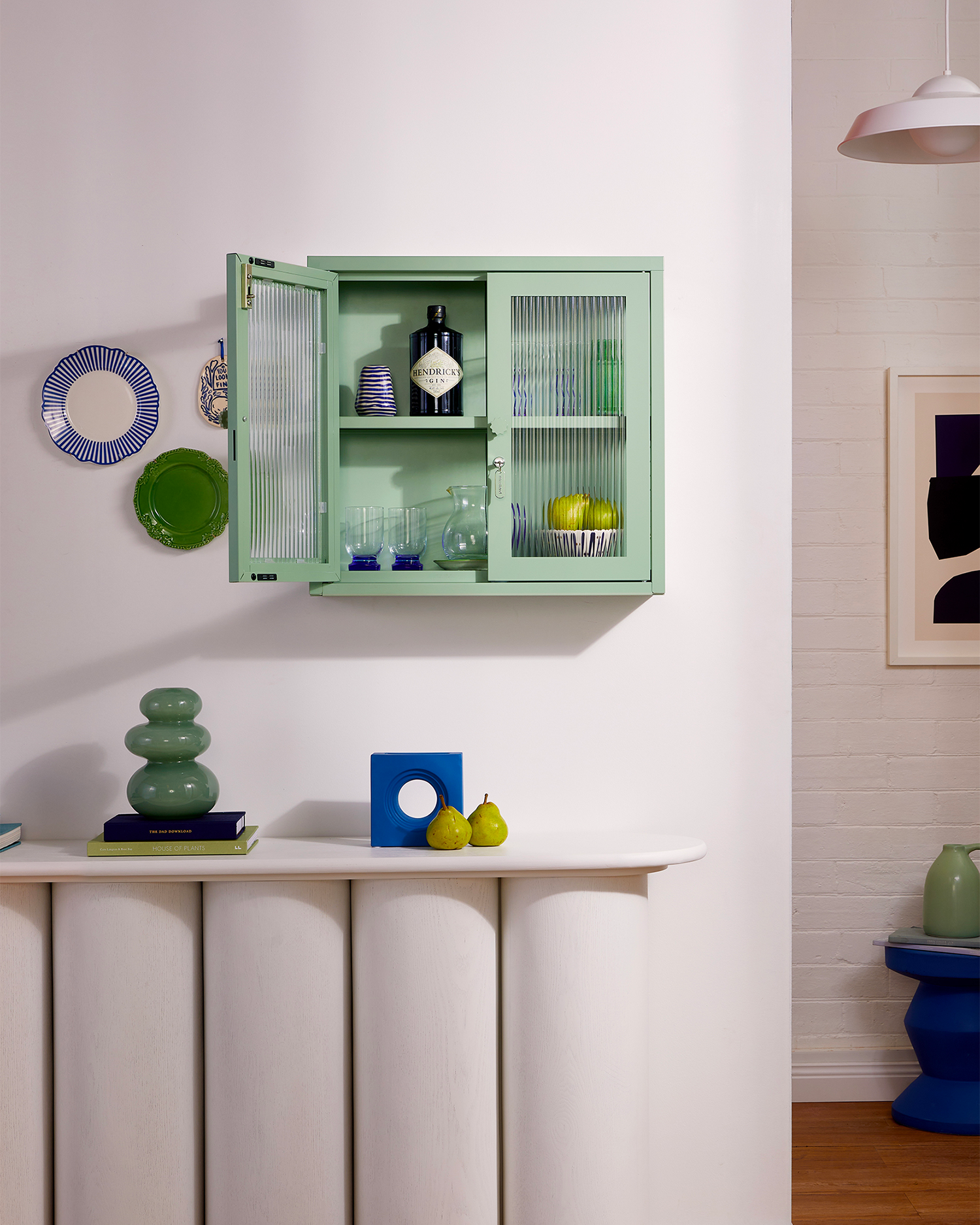 Vetrinetta da parete in metallo e vetro The Kit