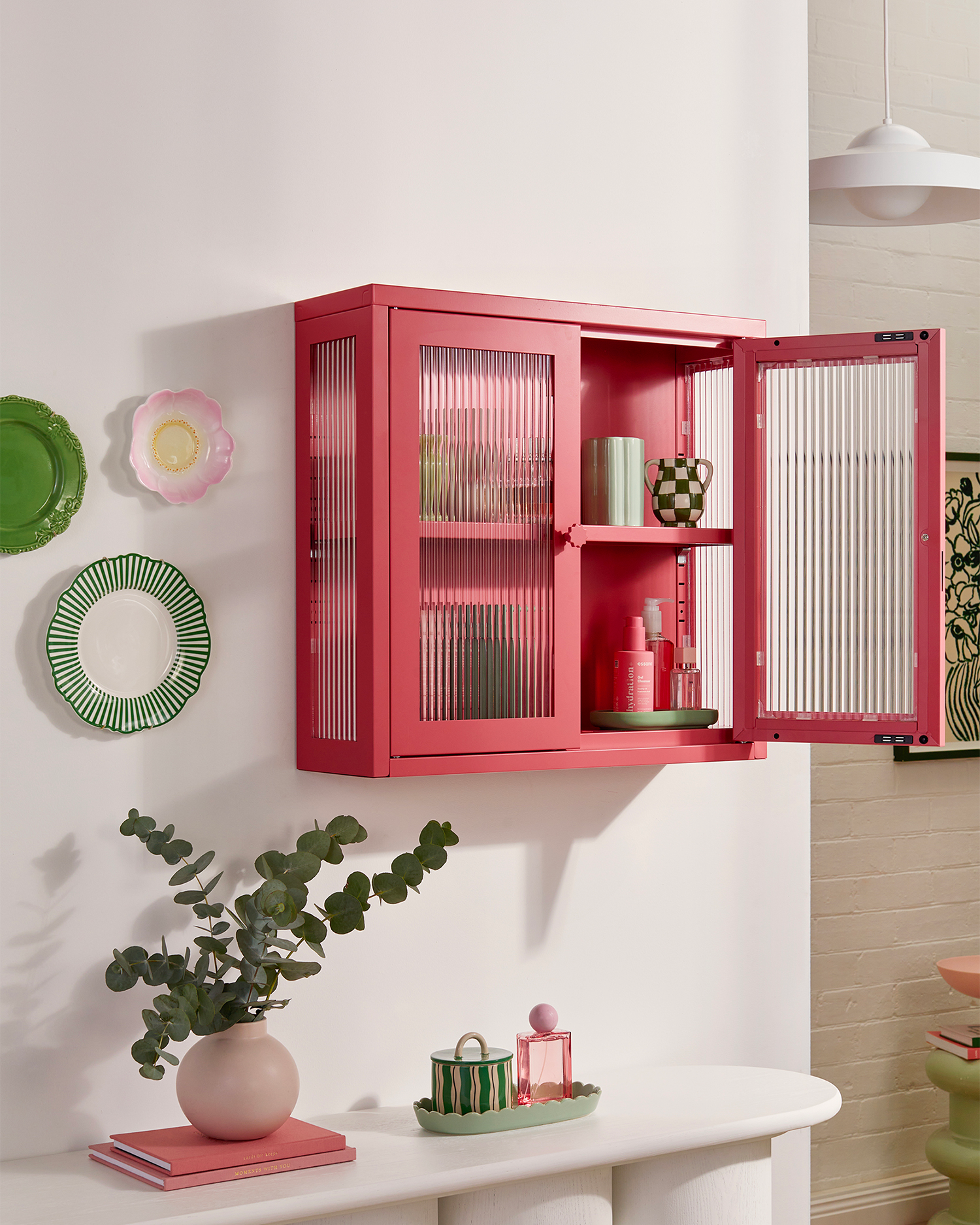 Vetrinetta da parete in metallo e vetro The Kit