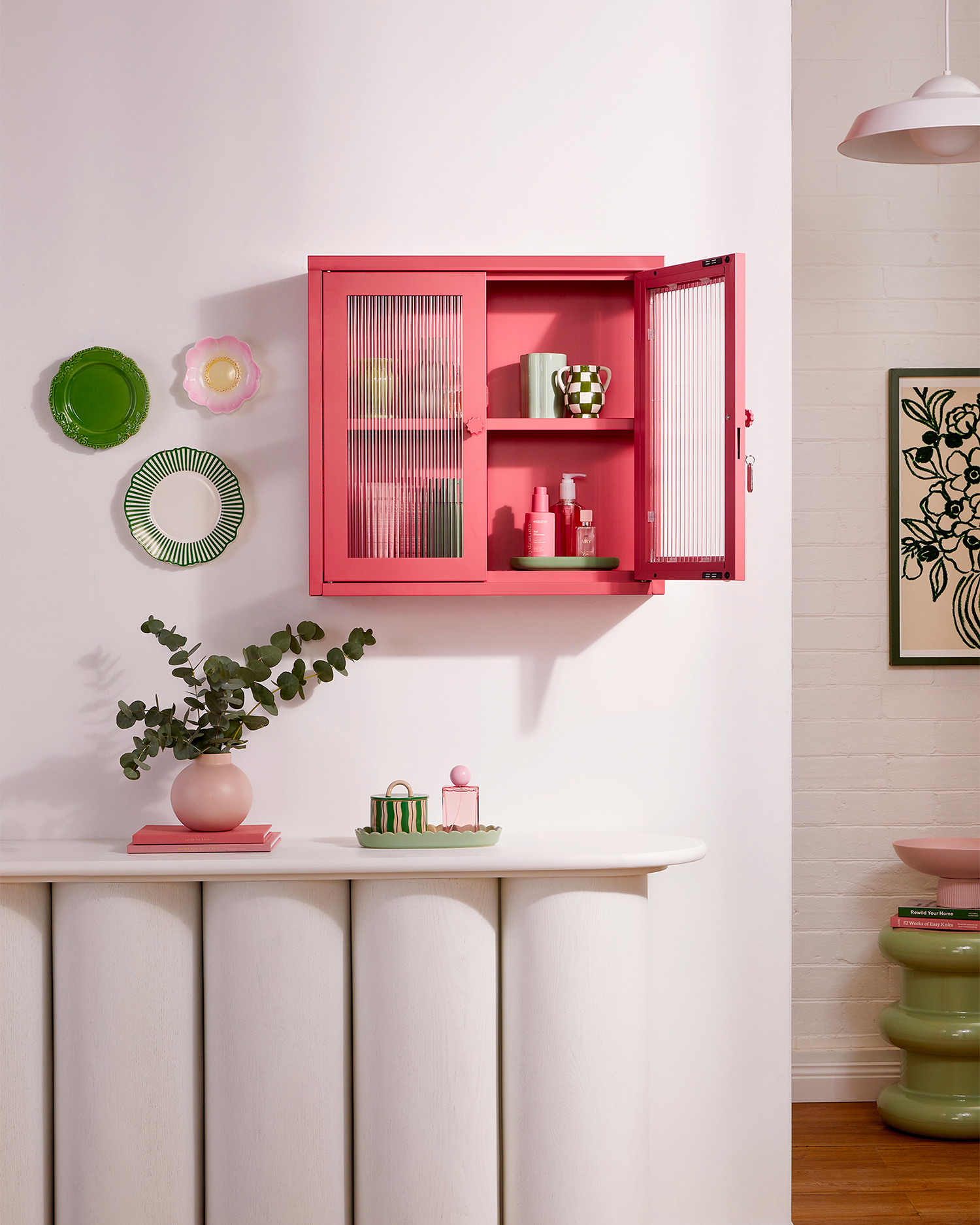 Vetrinetta da parete in metallo e vetro The Kit