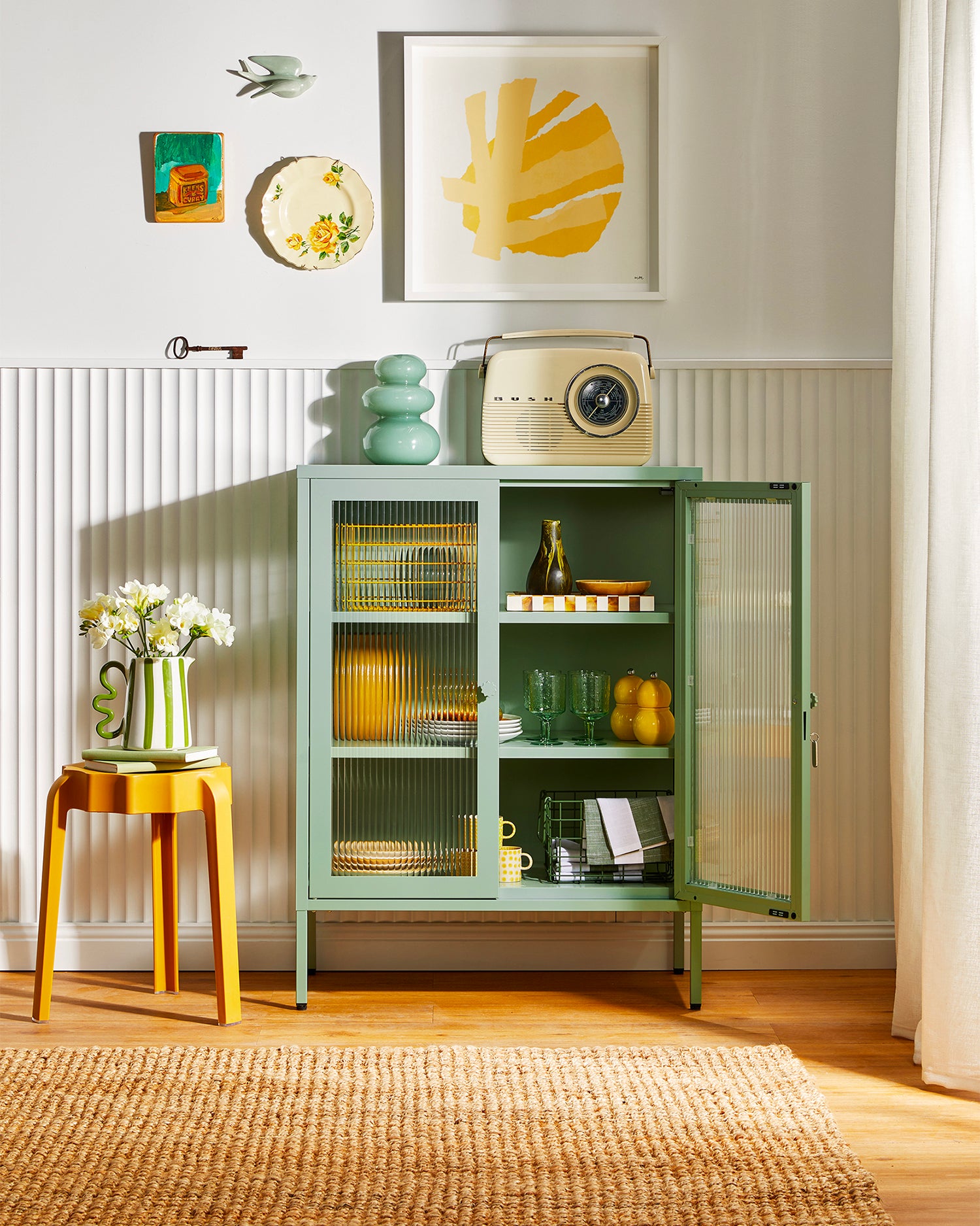 Vetrinetta in metallo e vetro The Mixer