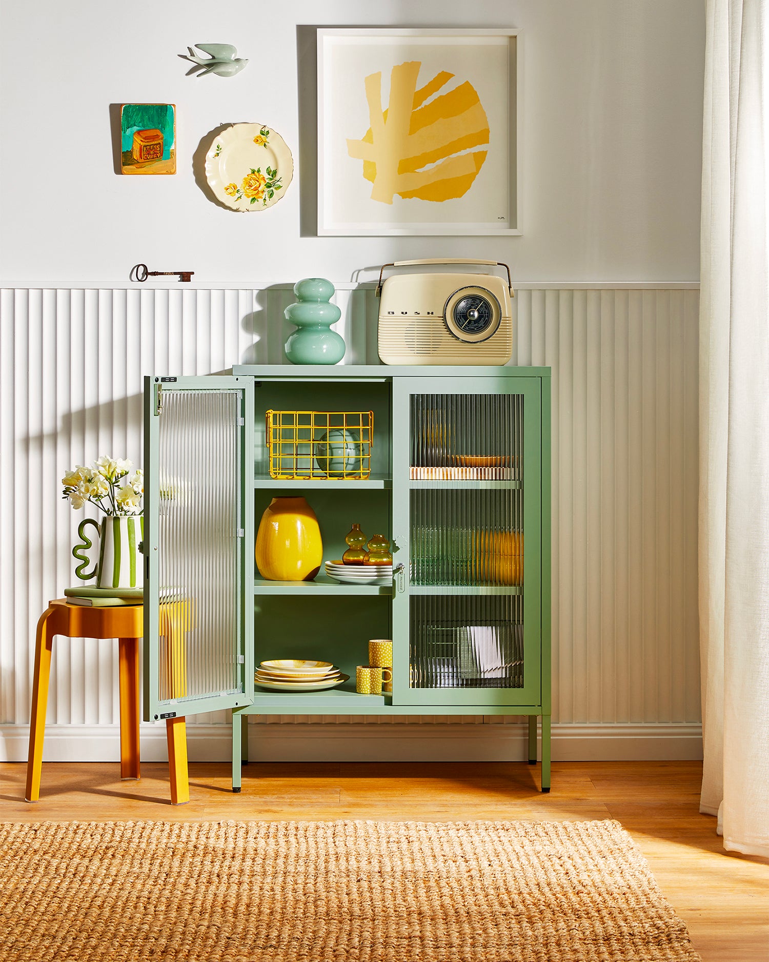 Vetrinetta in metallo e vetro The Mixer