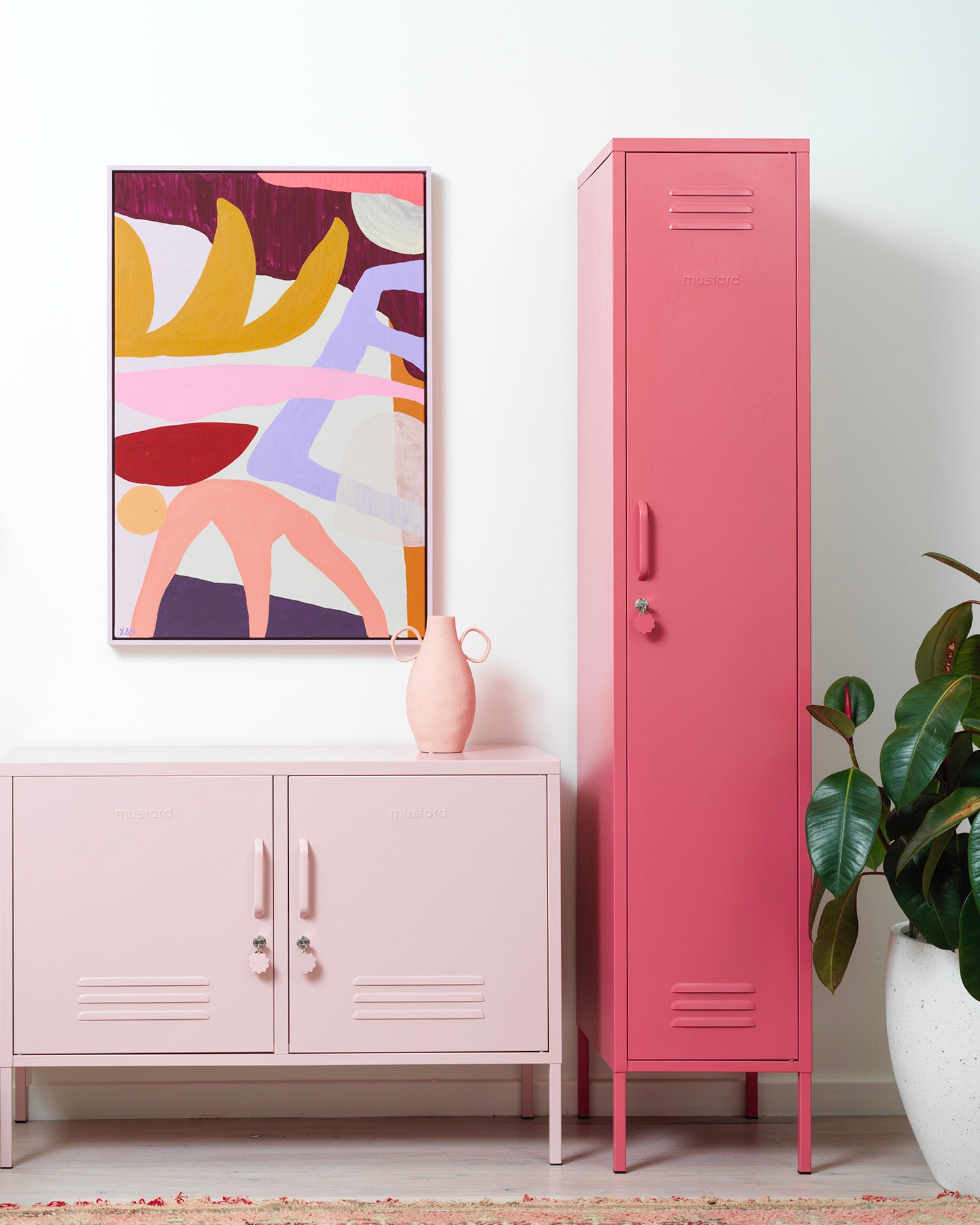 Armadietto in metallo The Skinny, rosa antico