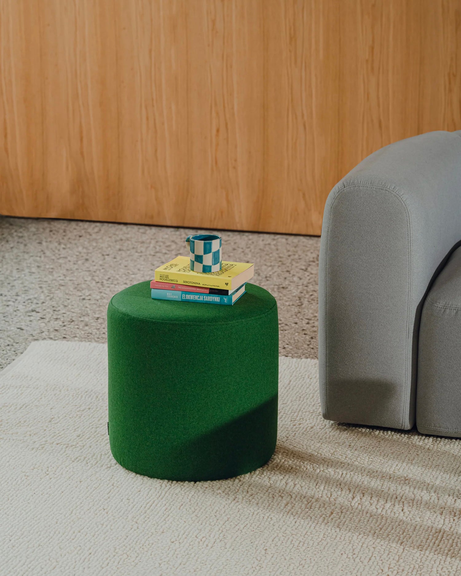 Pouf alto imbottito Folk, vari colori