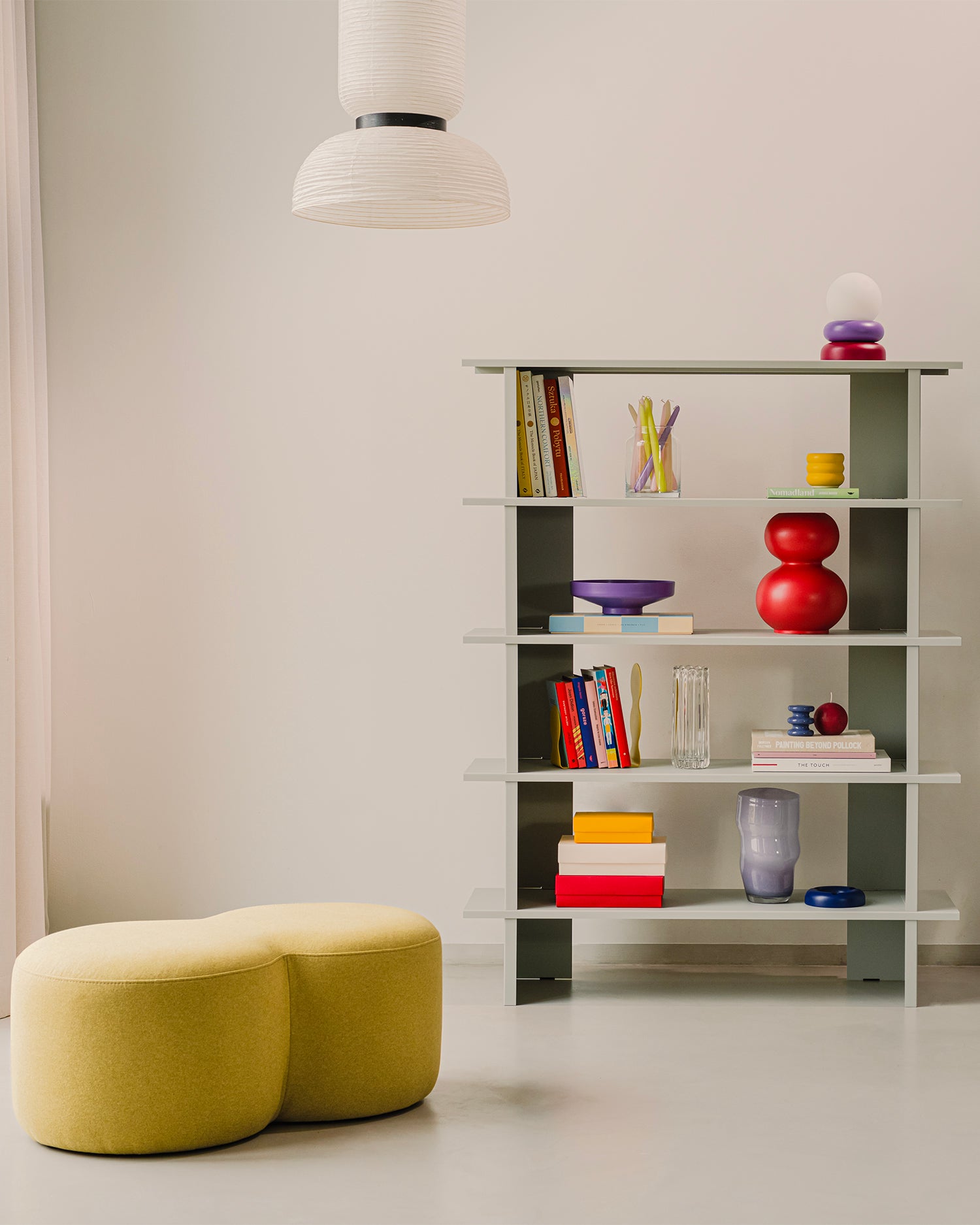 Pouf imbottito Umbo, senape