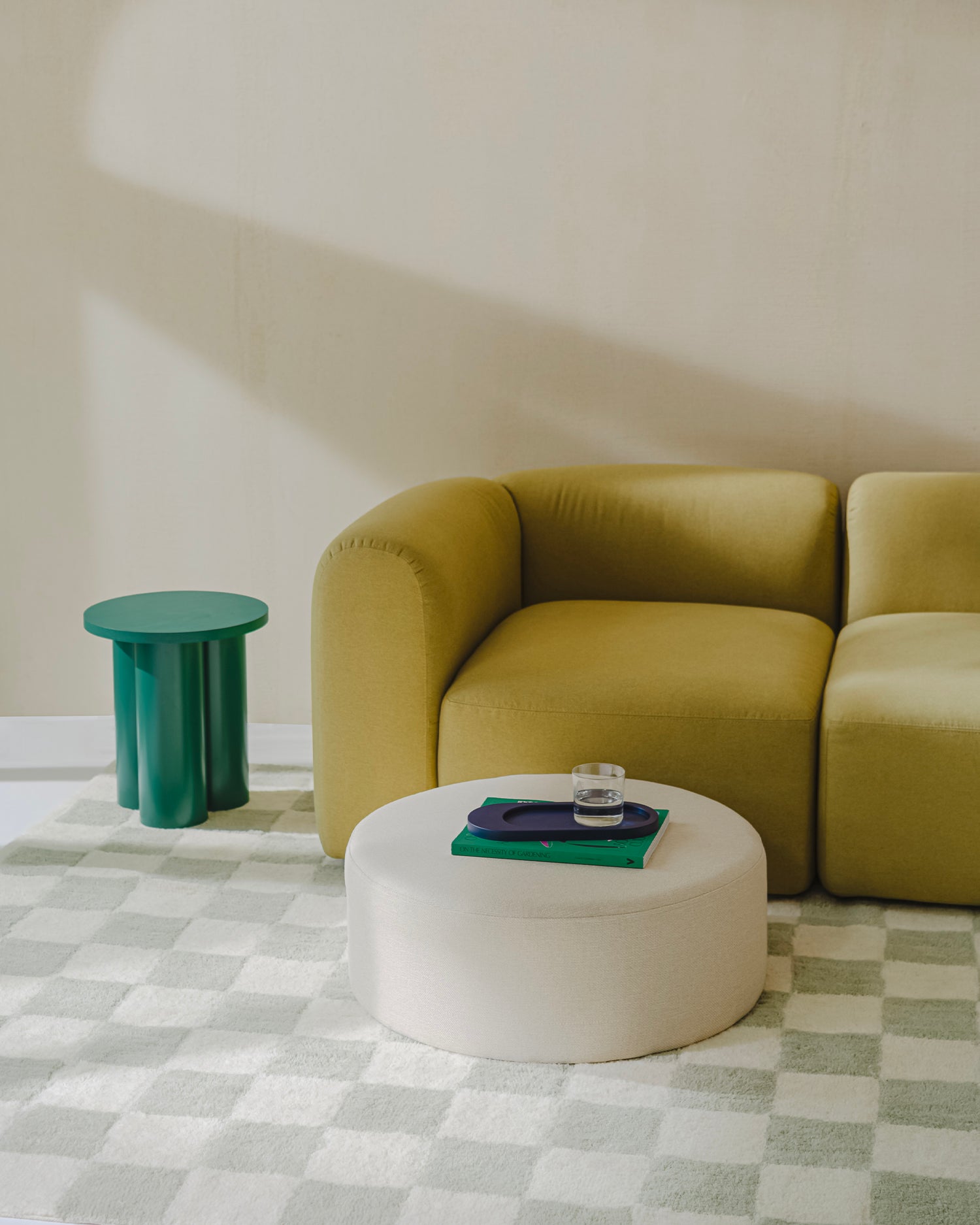 Pouf largo imbottito Folk, vari colori