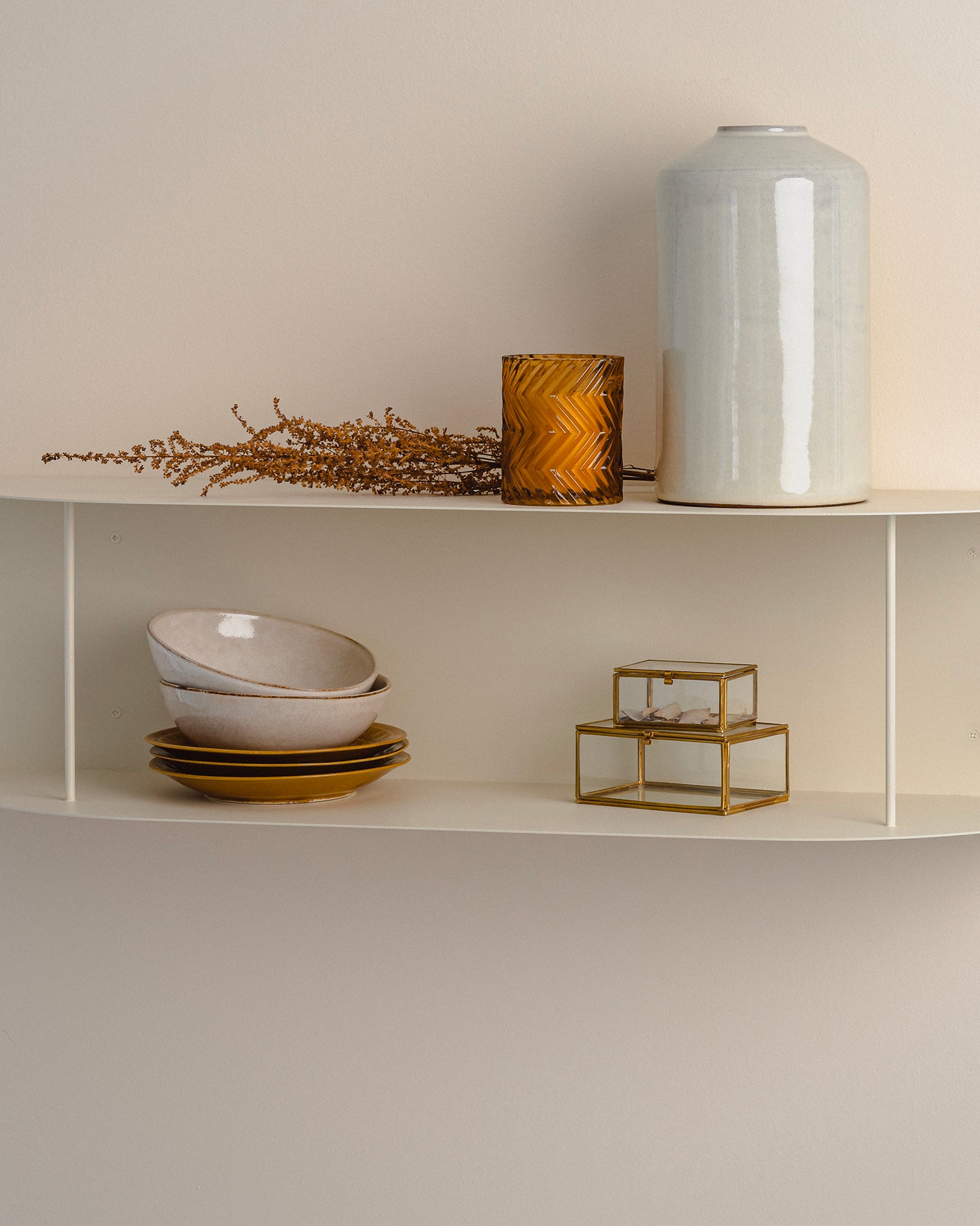 Mensola in acciaio Lina, beige