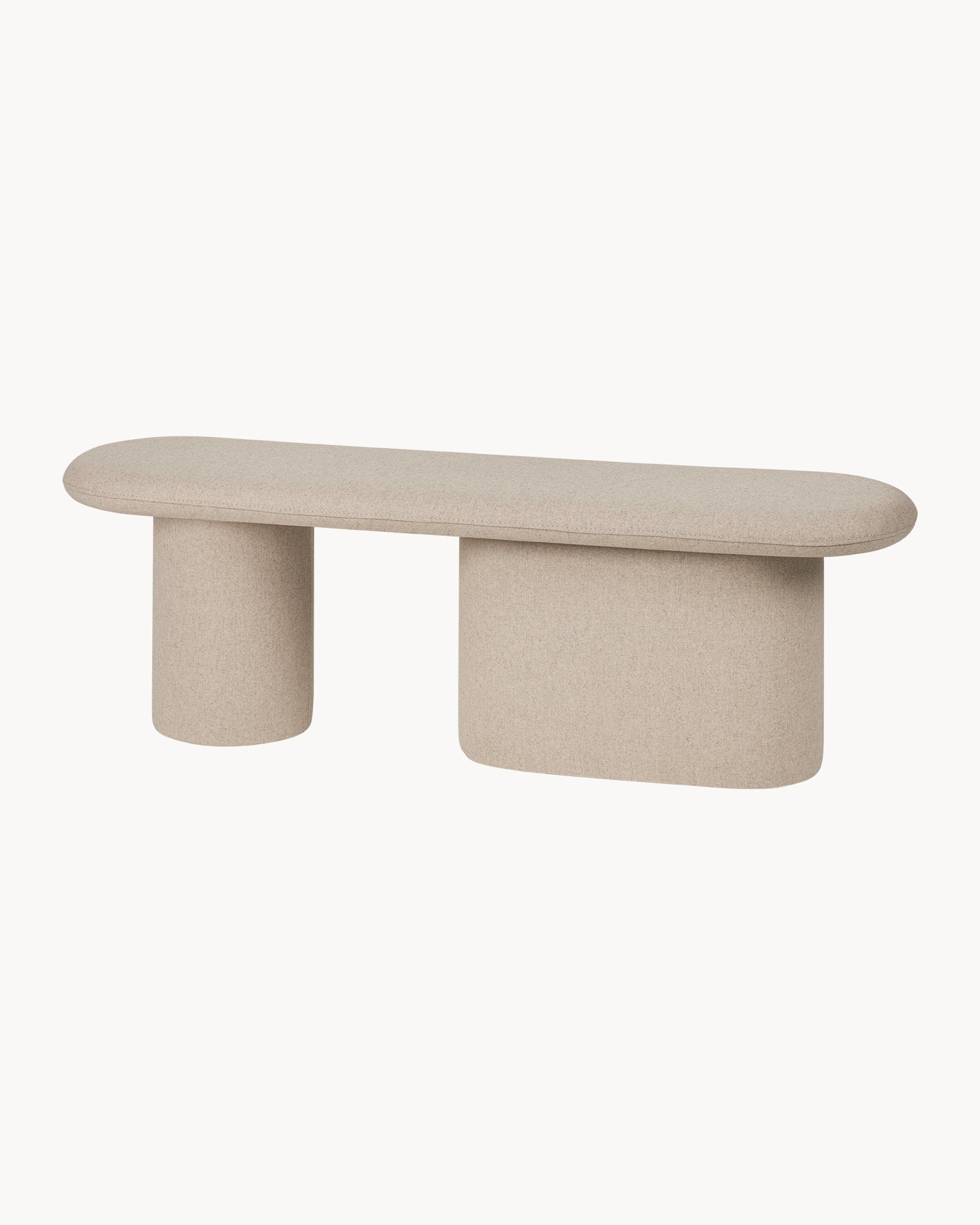 Panca imbottita fatta a mano Rull, beige