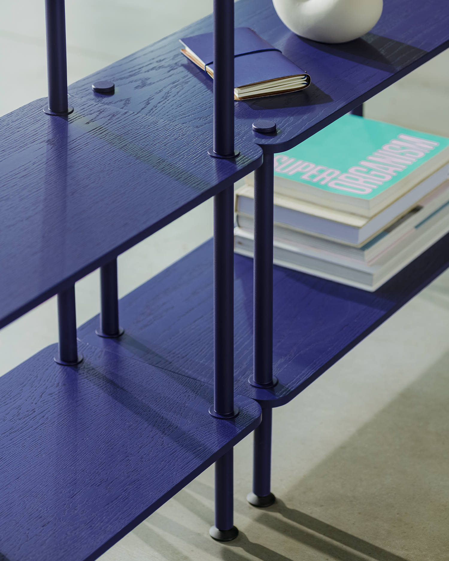 Scaffale in legno Teidi unit 3, blu