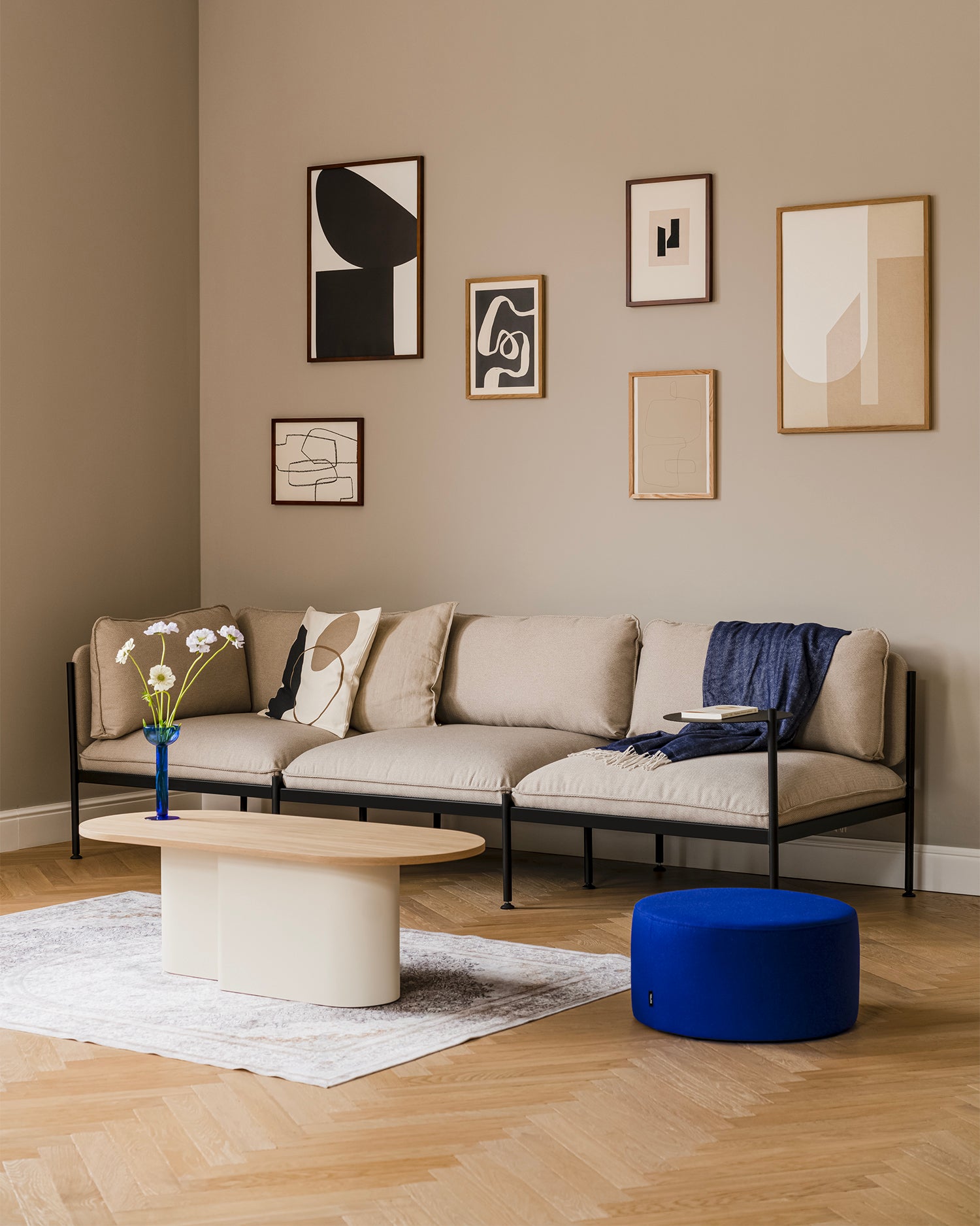 Tavolino ovale da salotto in legno Looi