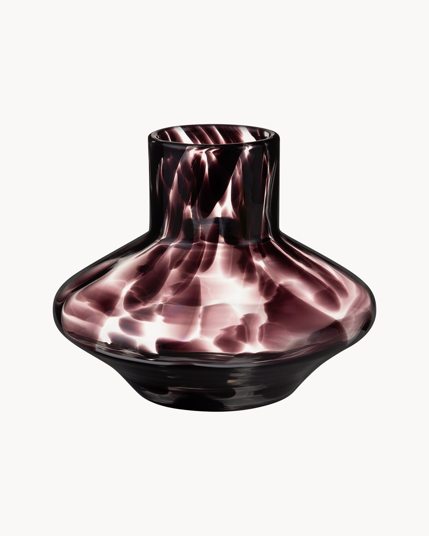Vaso in vetro soffiato realizzato a mano Glom, nero