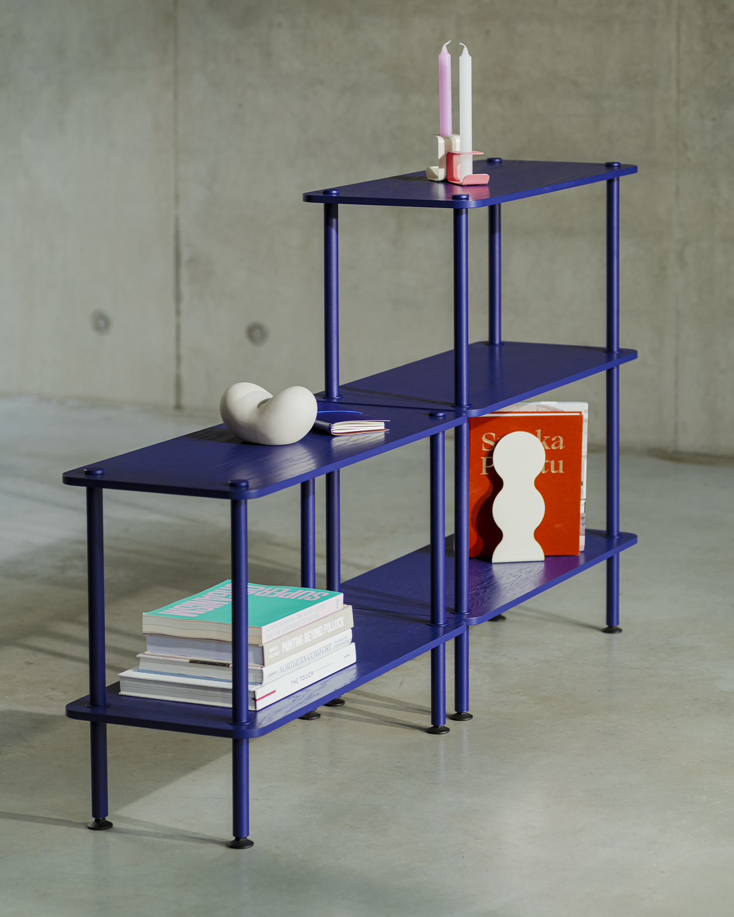 Scaffale in legno Teidi unit 3, blu