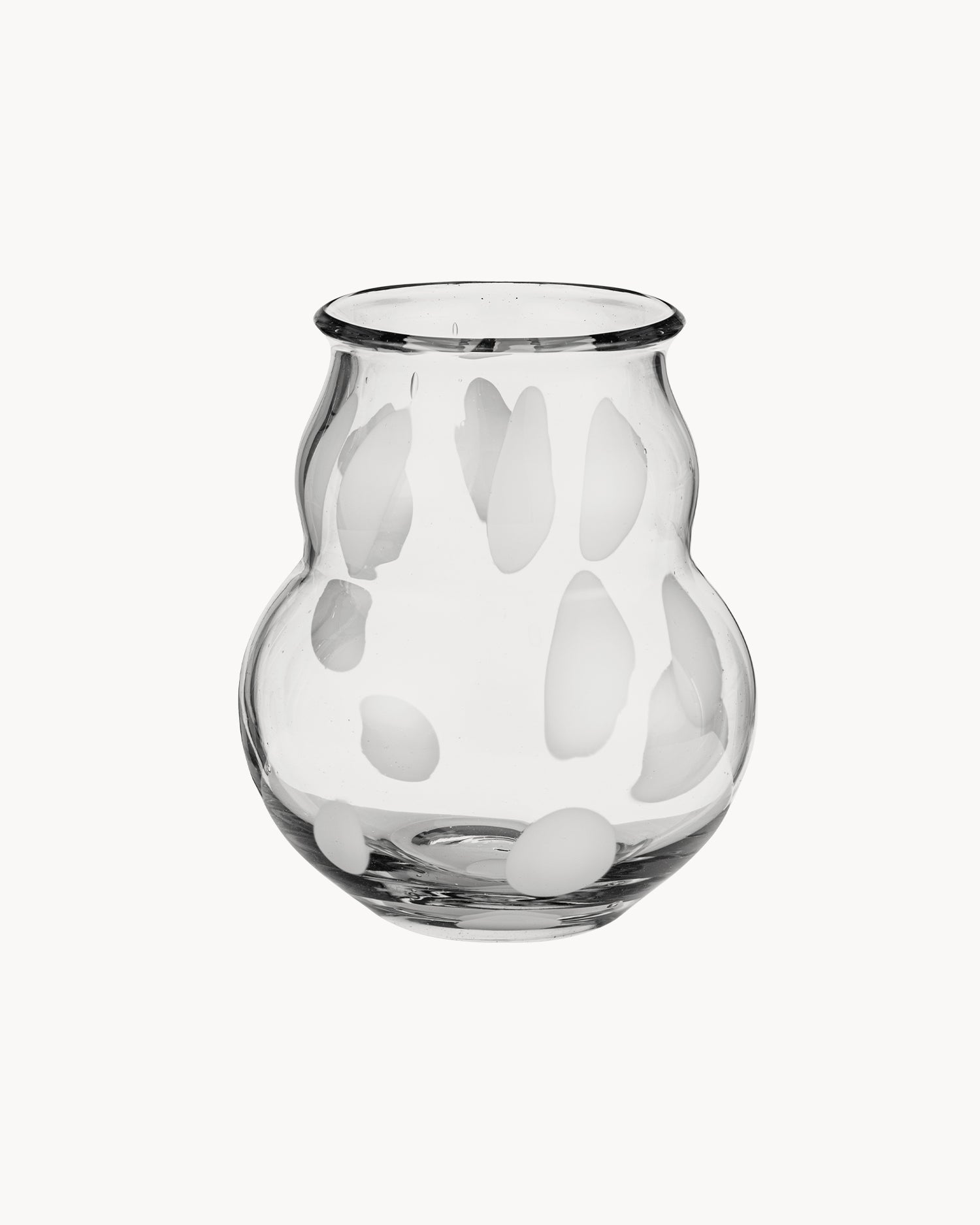 Vaso in vetro soffiato realizzato a mano Dam, bianco