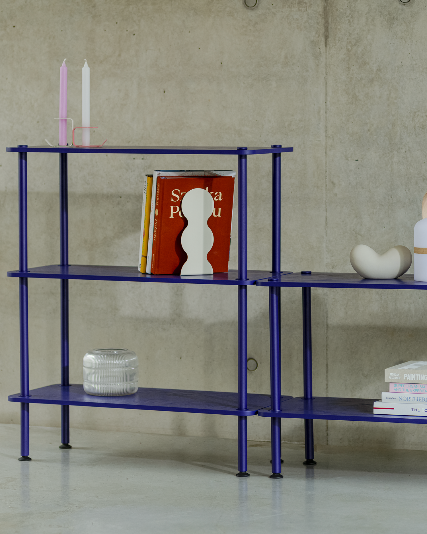 Scaffale in legno Teidi unit 3, blu