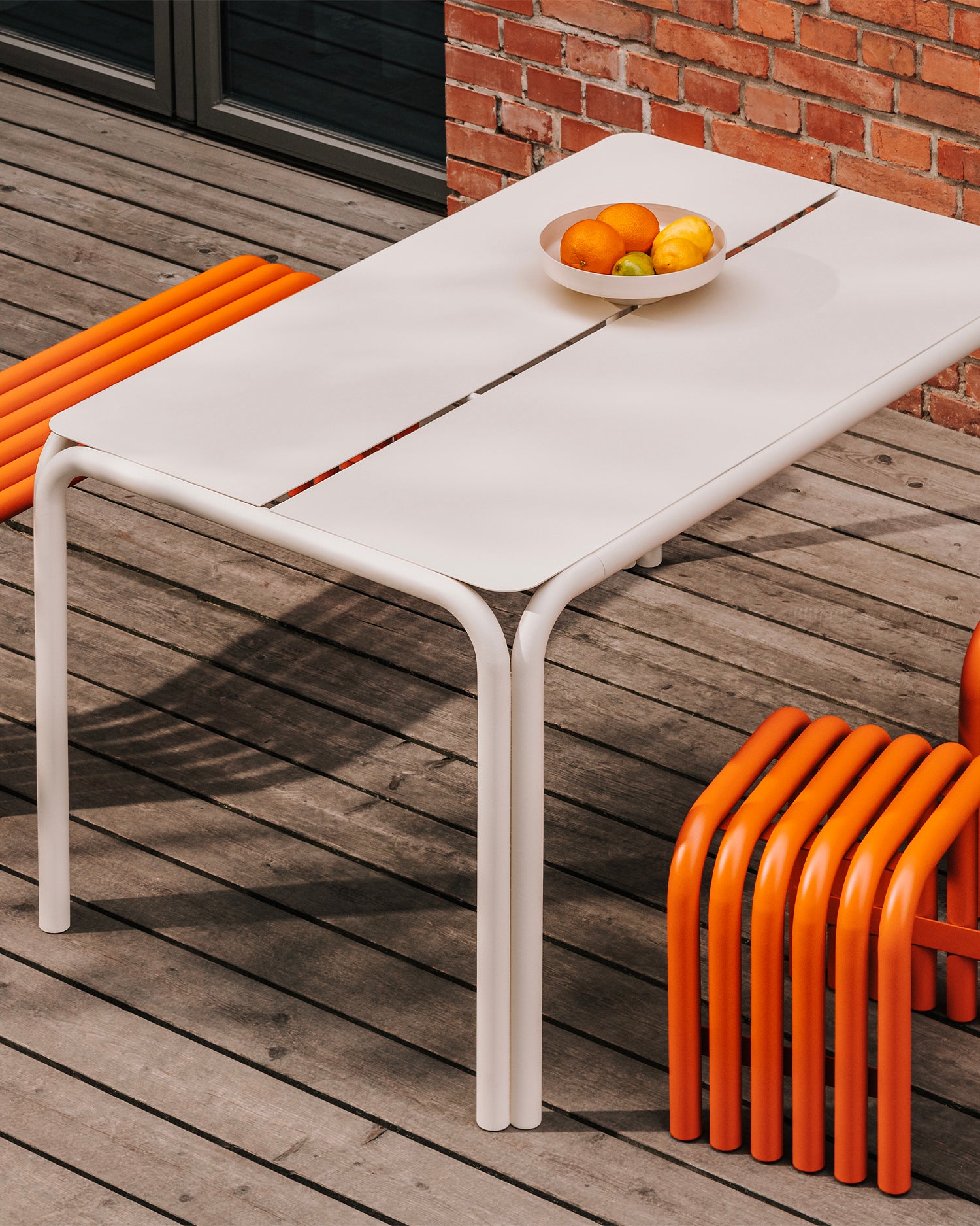 Sgabello in acciaio Nook, arancione