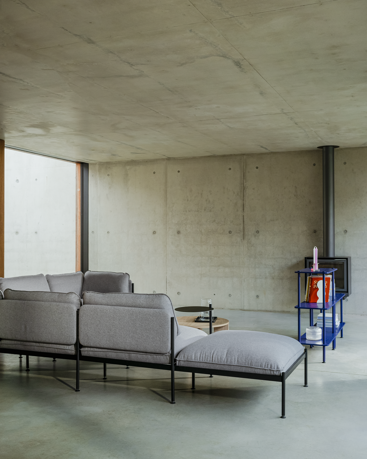 Scaffale in legno Teidi unit 3, blu