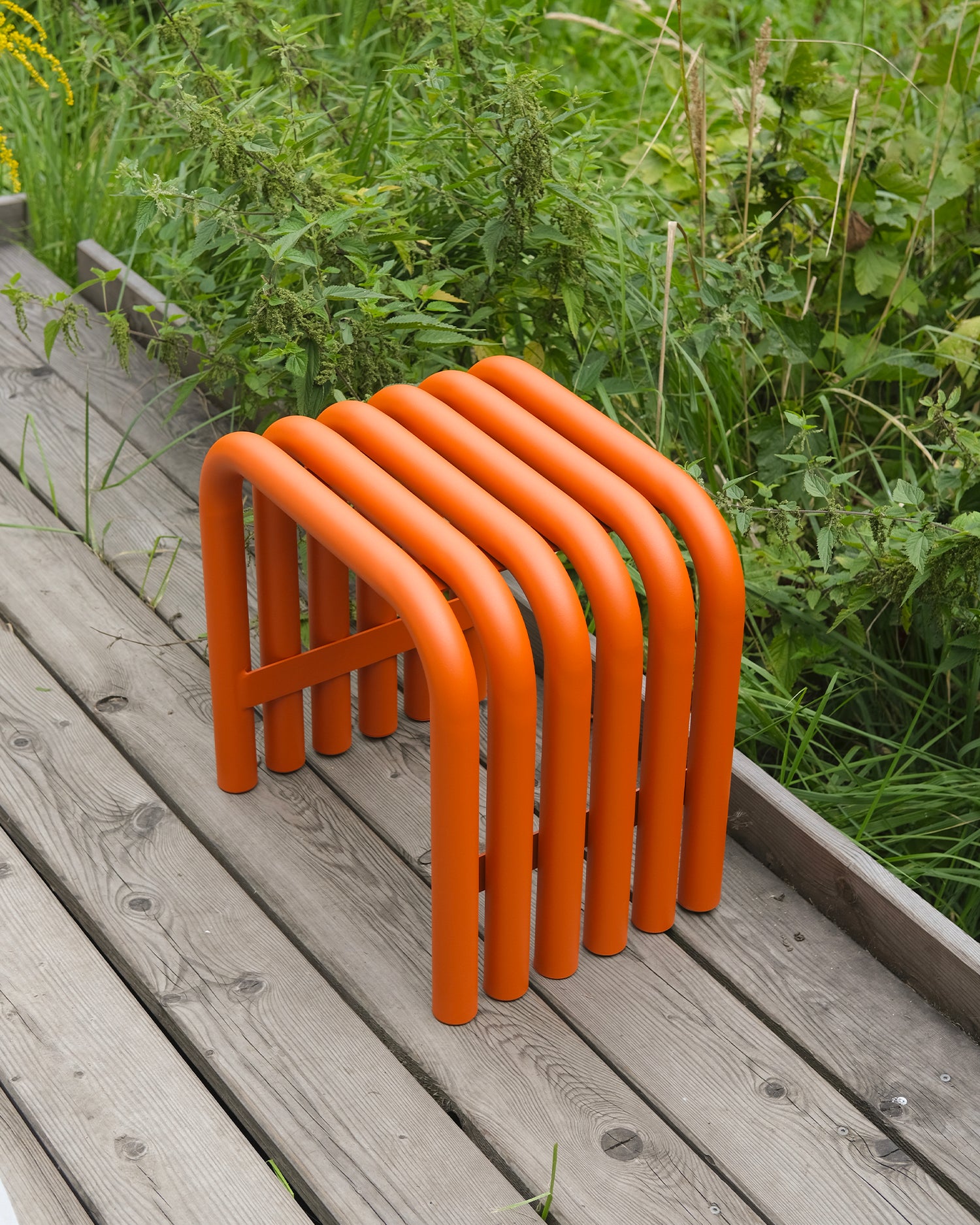 Sgabello in acciaio Nook, arancione