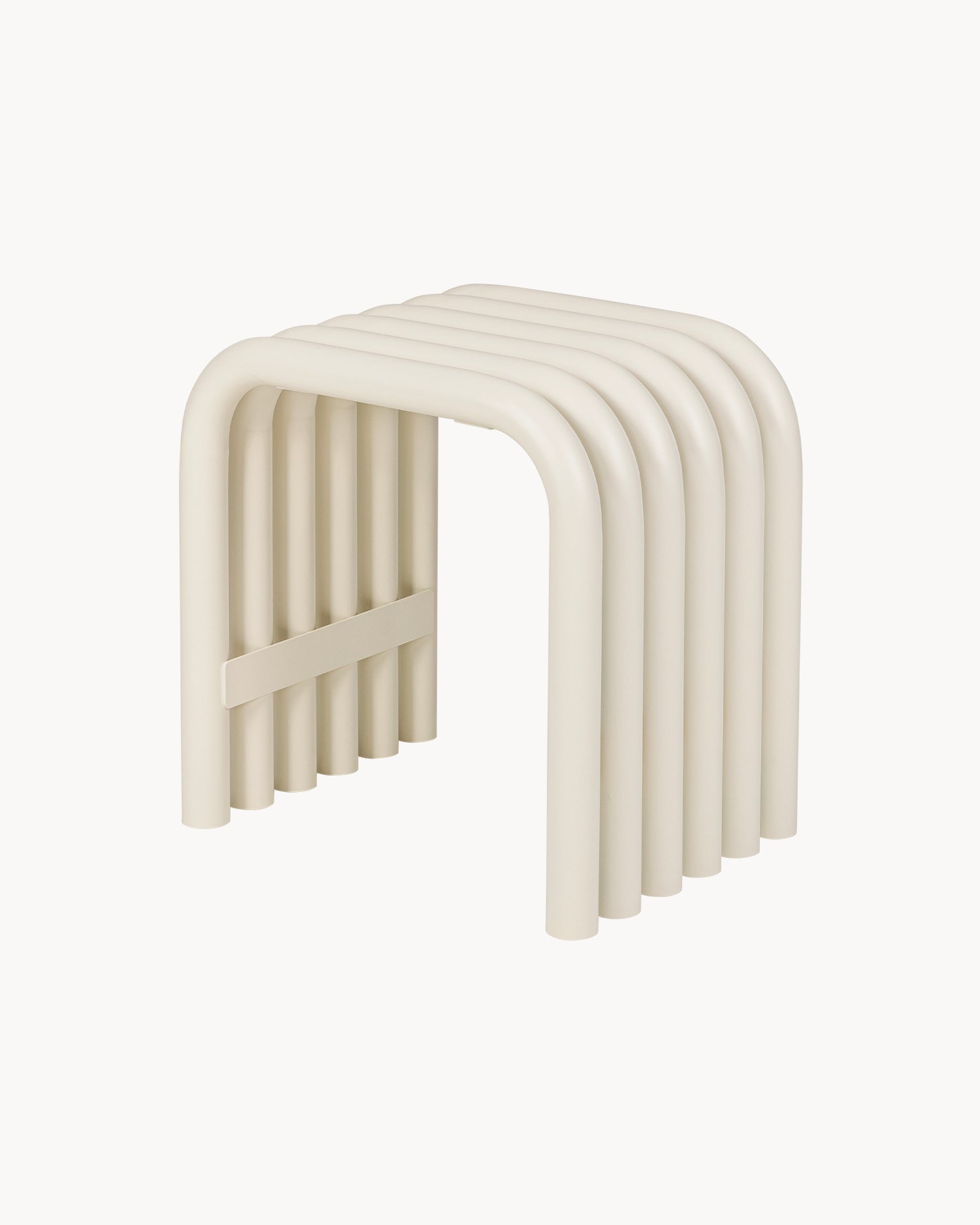 Sgabello in acciaio Nook, beige