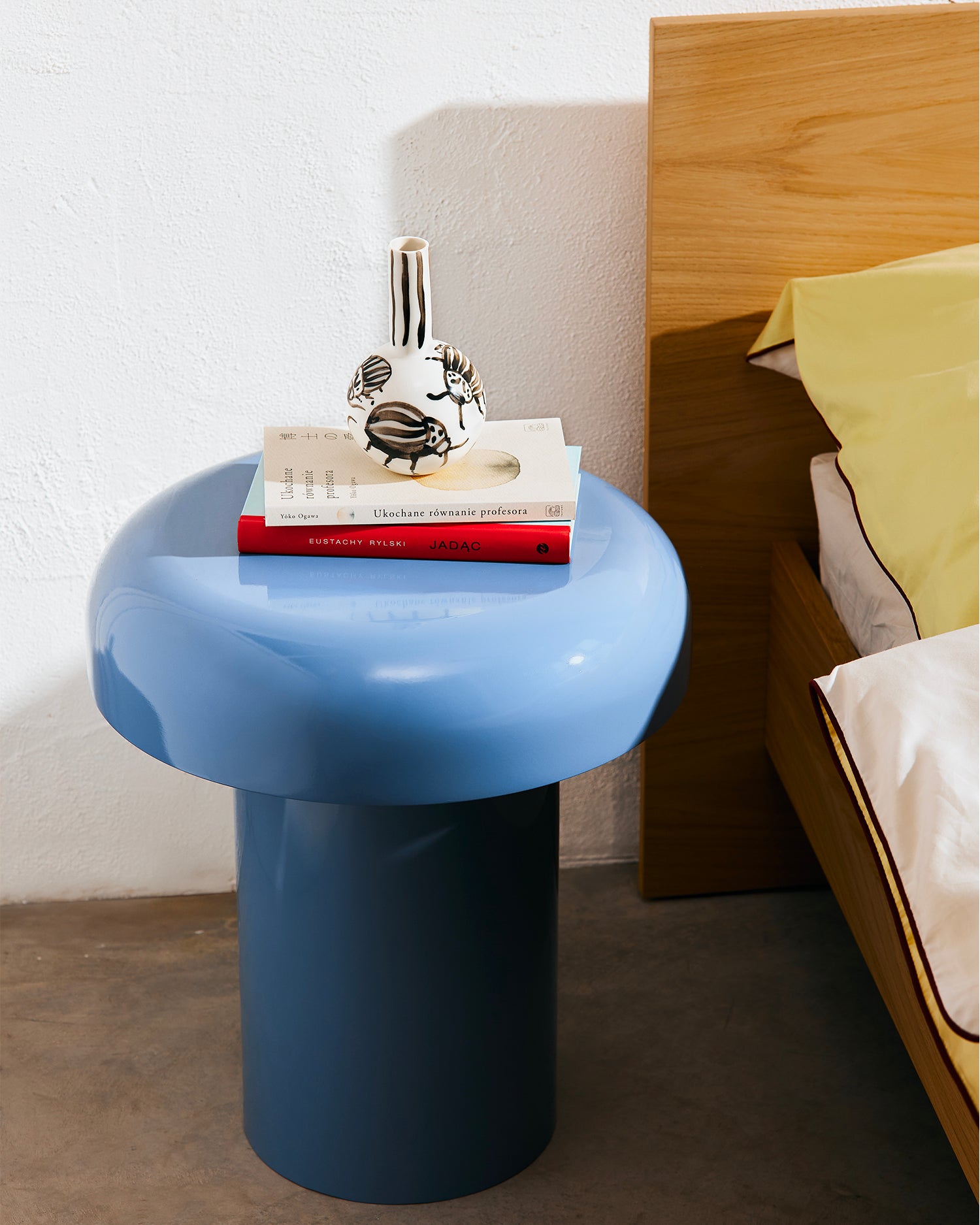 Tavolino in acciaio Miko, azzurro