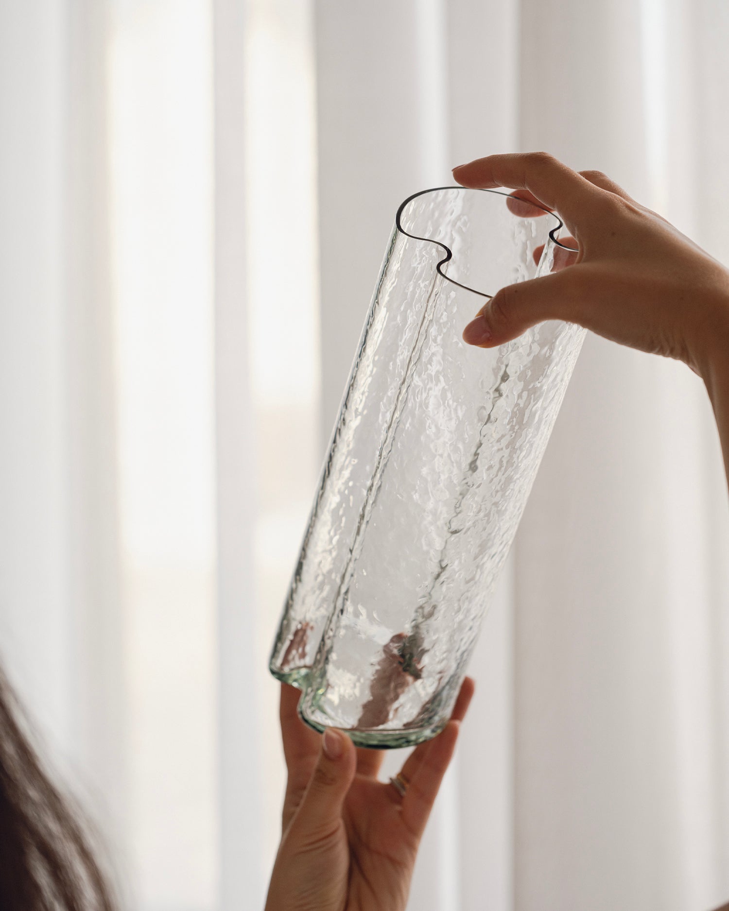 Vaso in vetro soffiato realizzato a mano Tubu