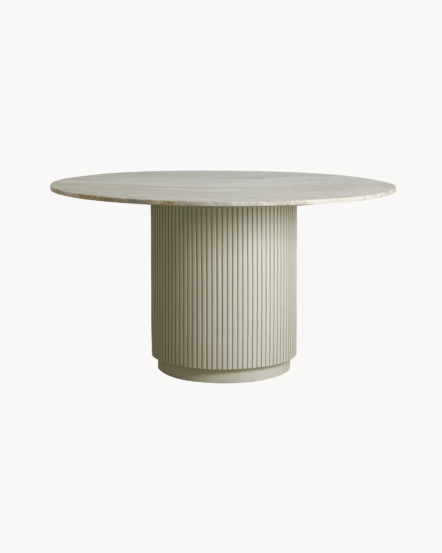 Tavolo da pranzo rotondo in marmo e legno Erie