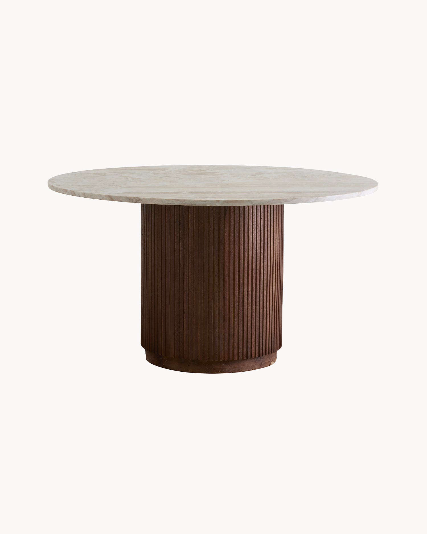 Tavolo da pranzo rotondo in marmo e legno Erie