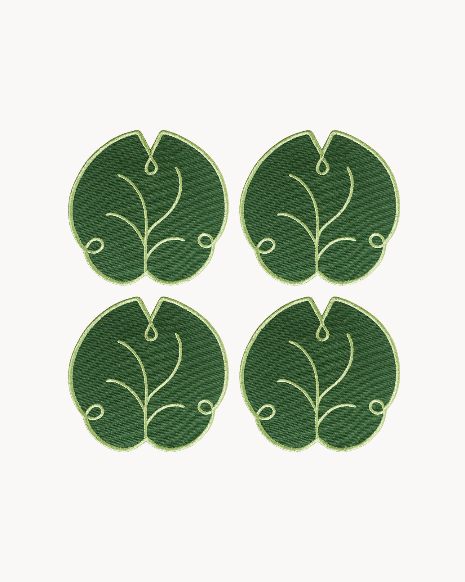 Set 4 sottobicchieri realizzati a mano Lily Leaf