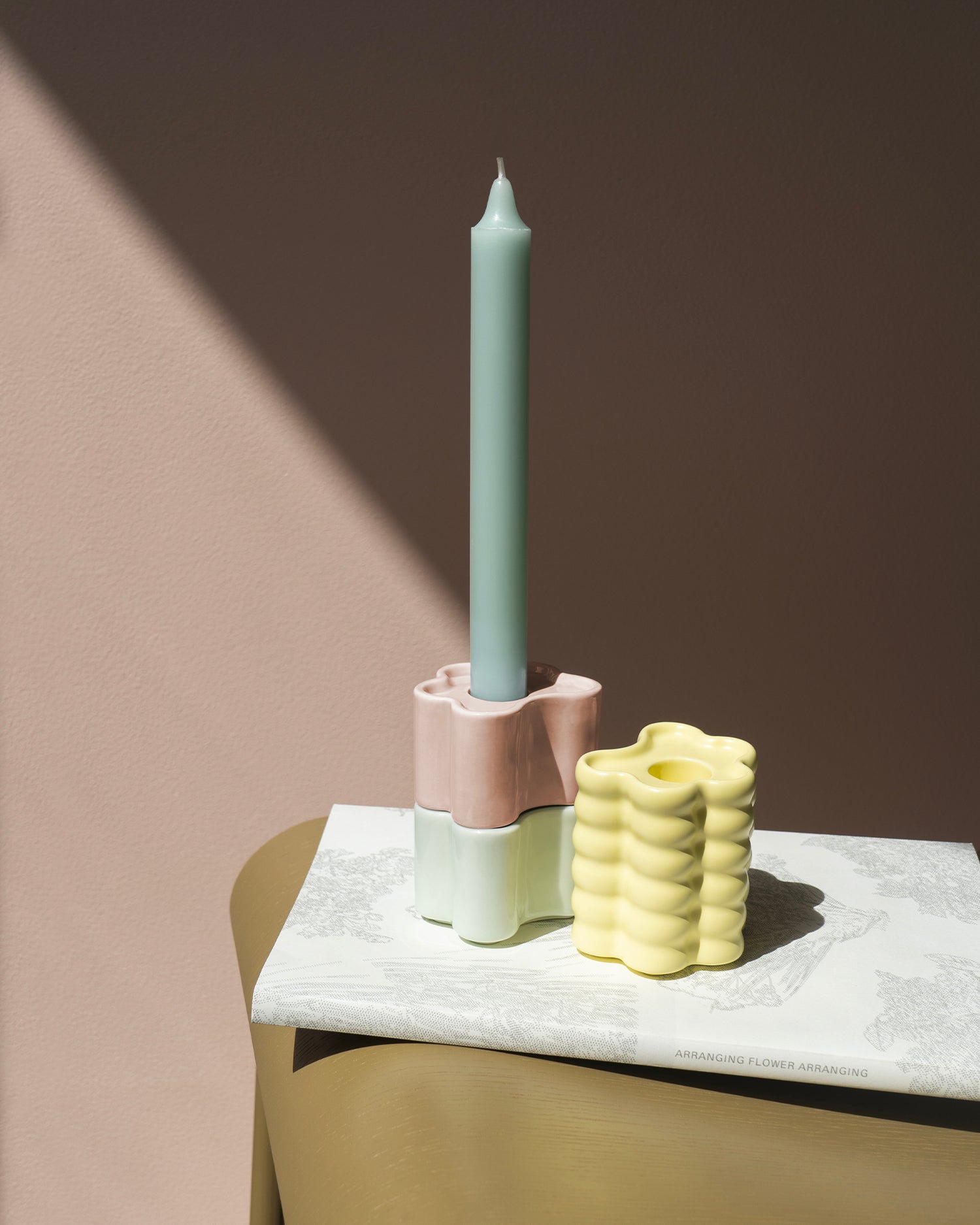 Portacandele in ceramica Flora