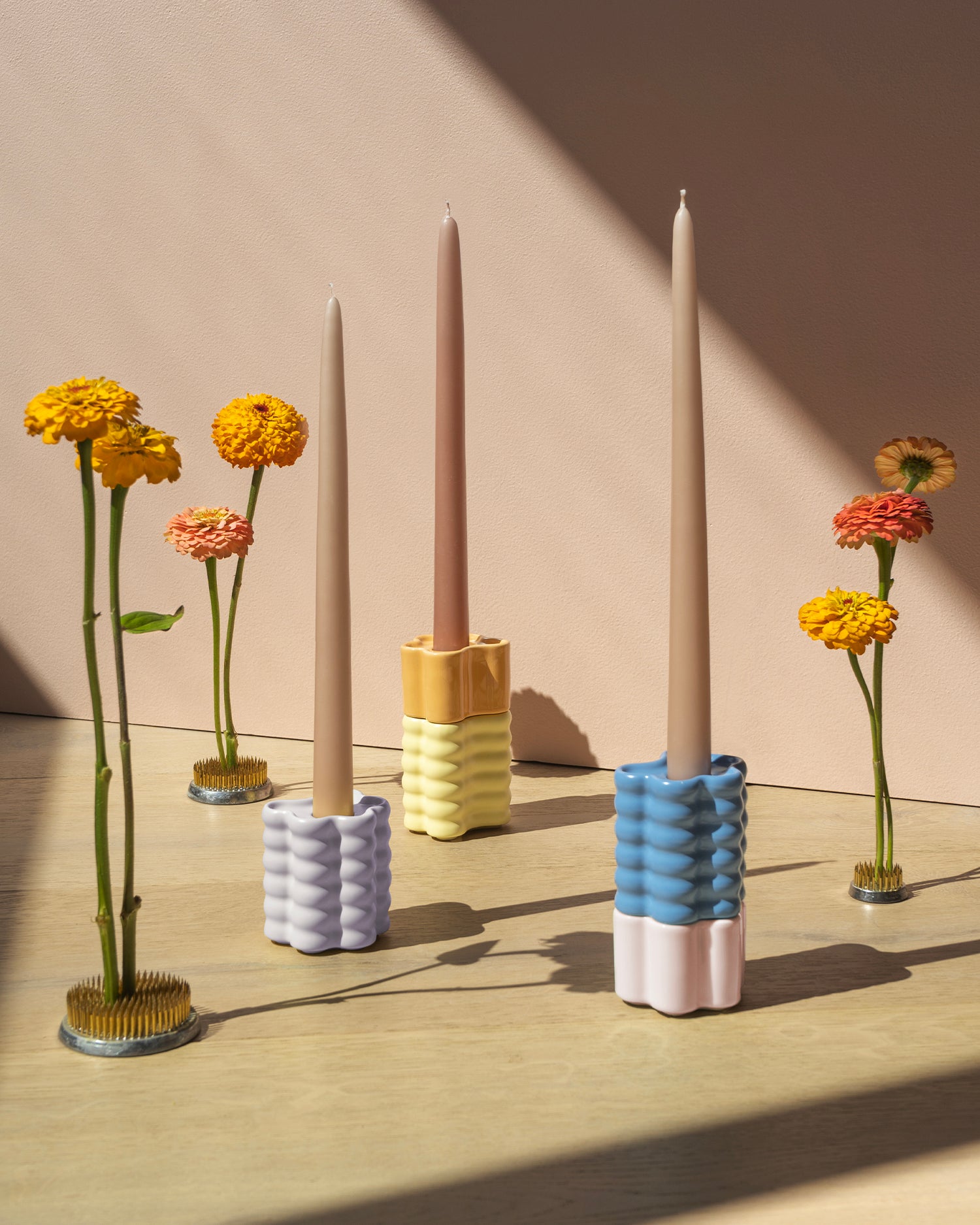 Portacandele in ceramica Flora