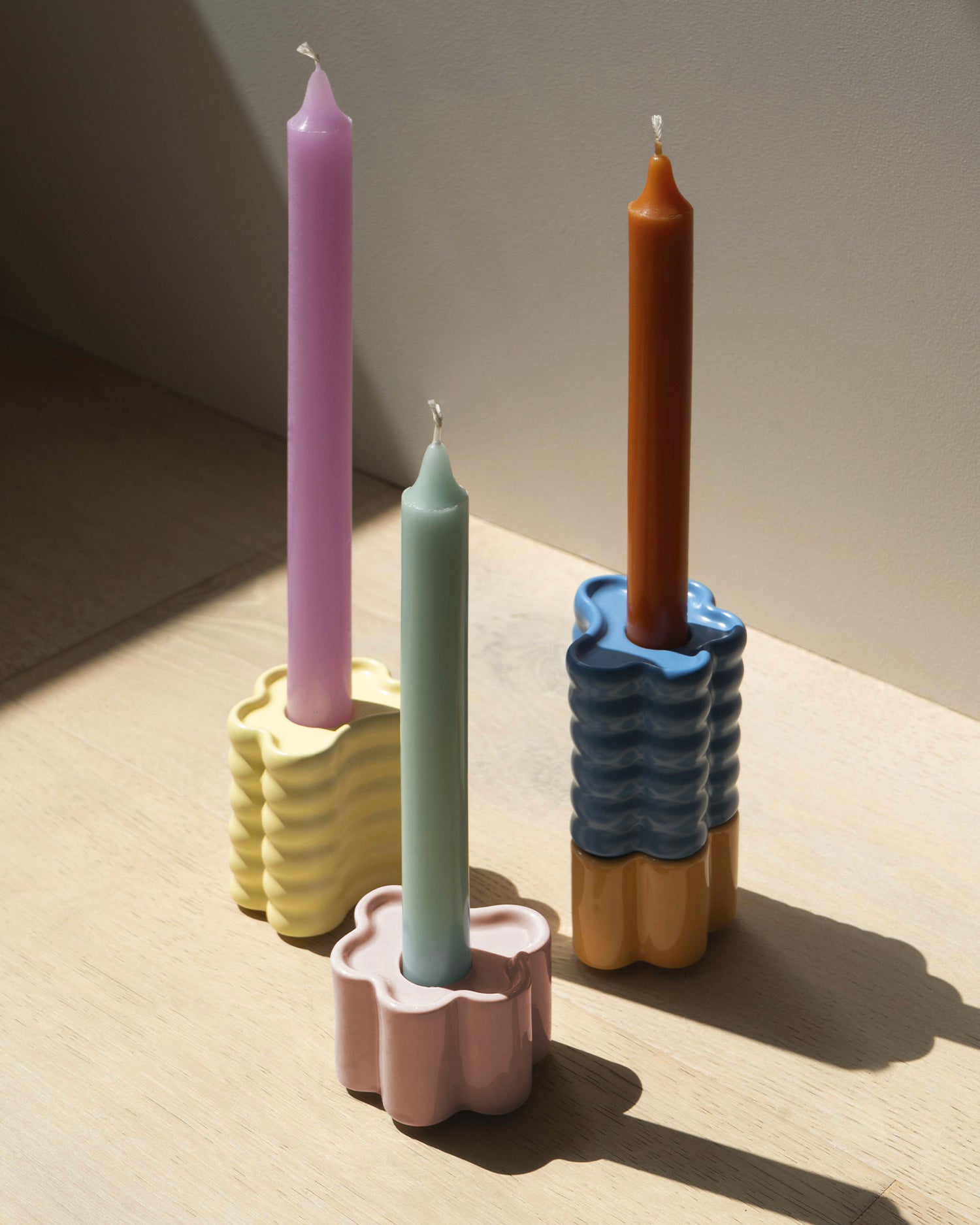 Portacandele in ceramica Flora