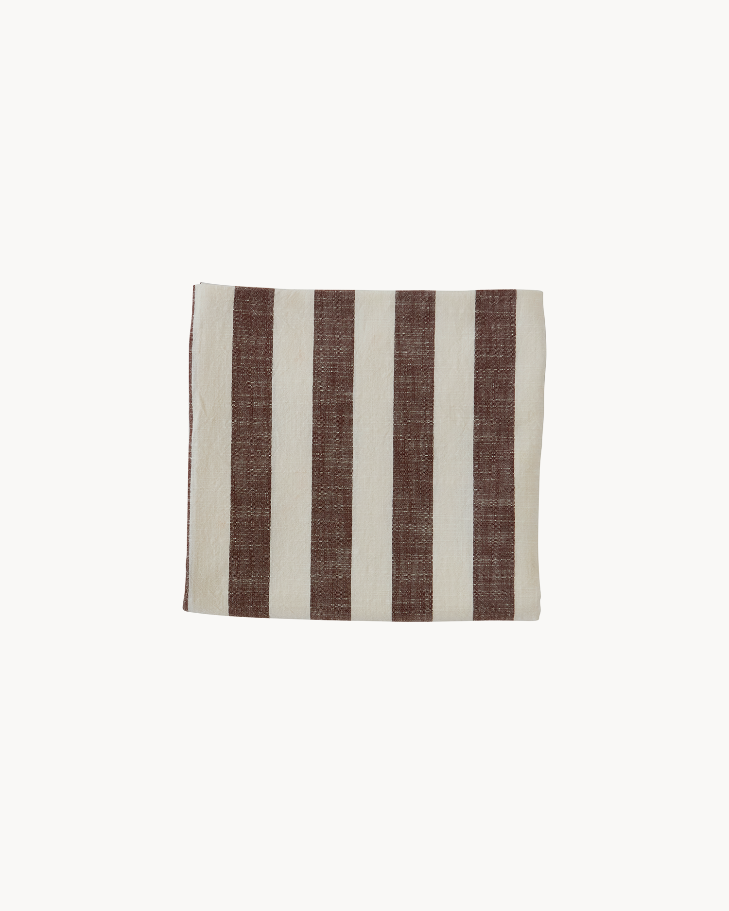 Tovaglia in cotone organico a righe marroni Striped, 260x140