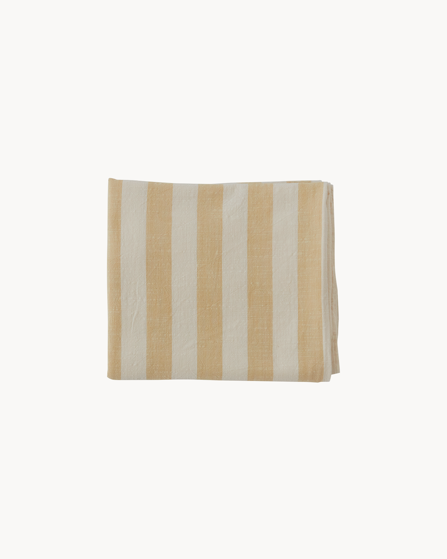 Tovaglia in cotone organico a righe gialle Striped, 200x140