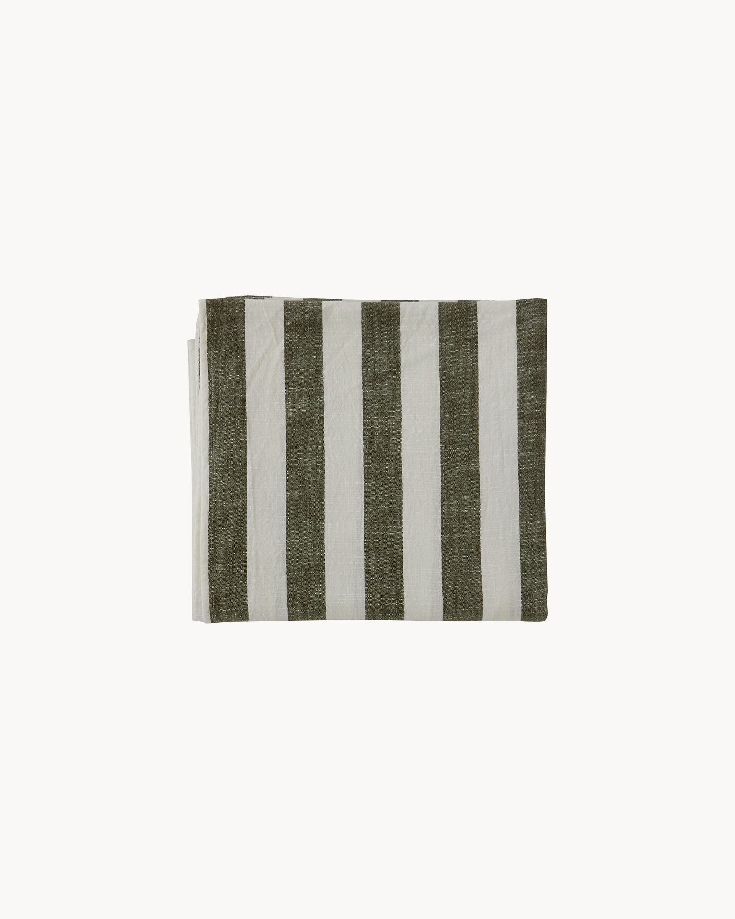 Tovaglia in cotone organico a righe verdi Striped, 260x140
