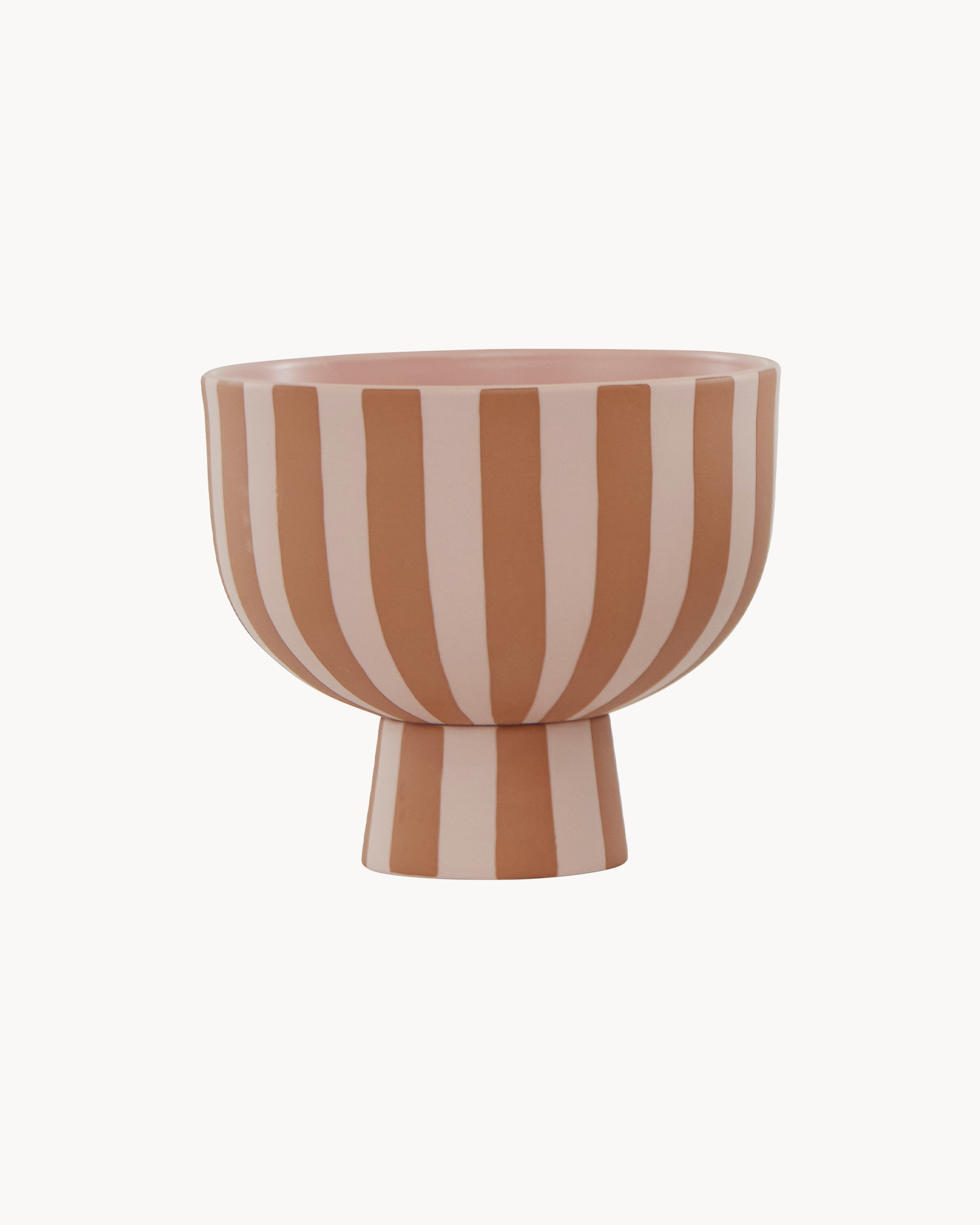 Bowl decorativa in ceramica fatta a mano con strisce Toppu