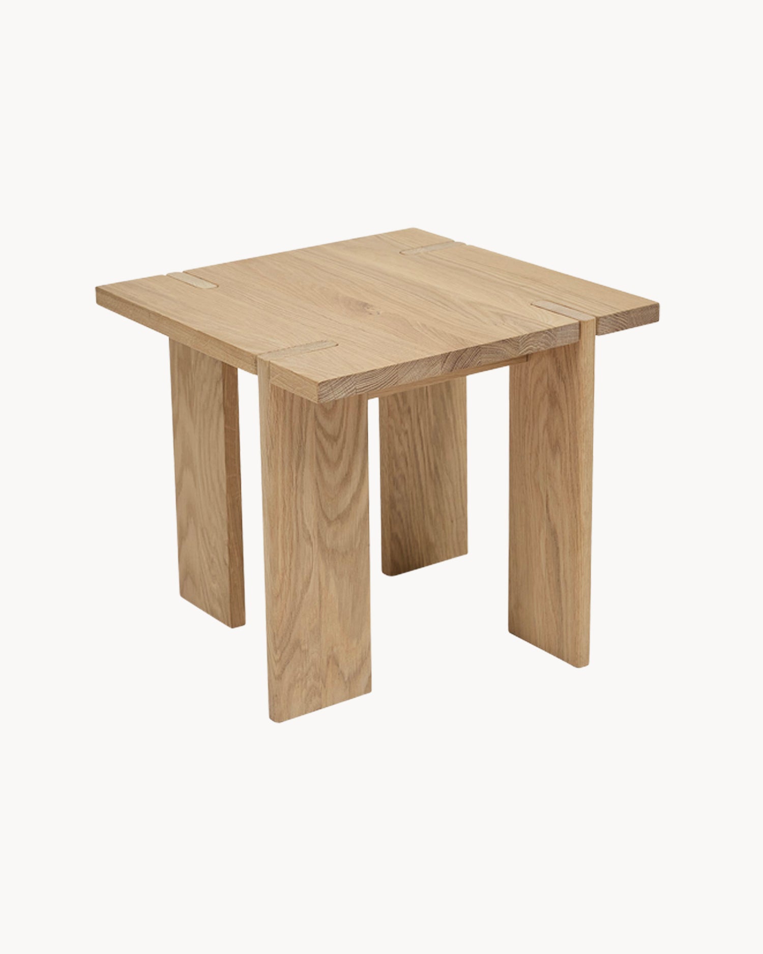 Tavolino quadrato basso in legno di rovere OY