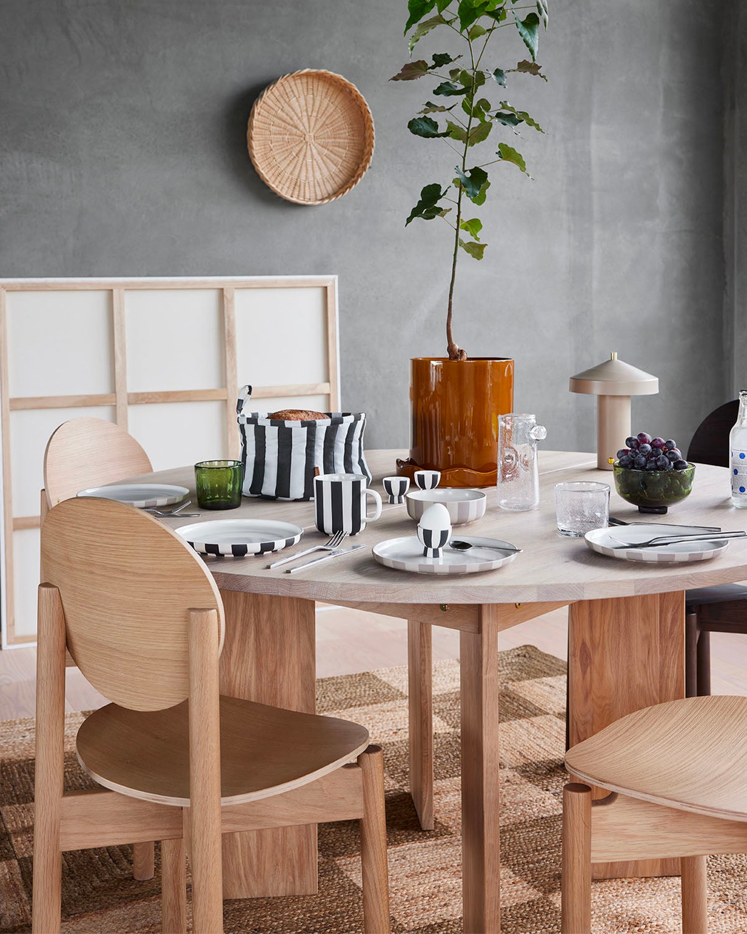 Tappeto a scacchi in juta intrecciato a mano Chess