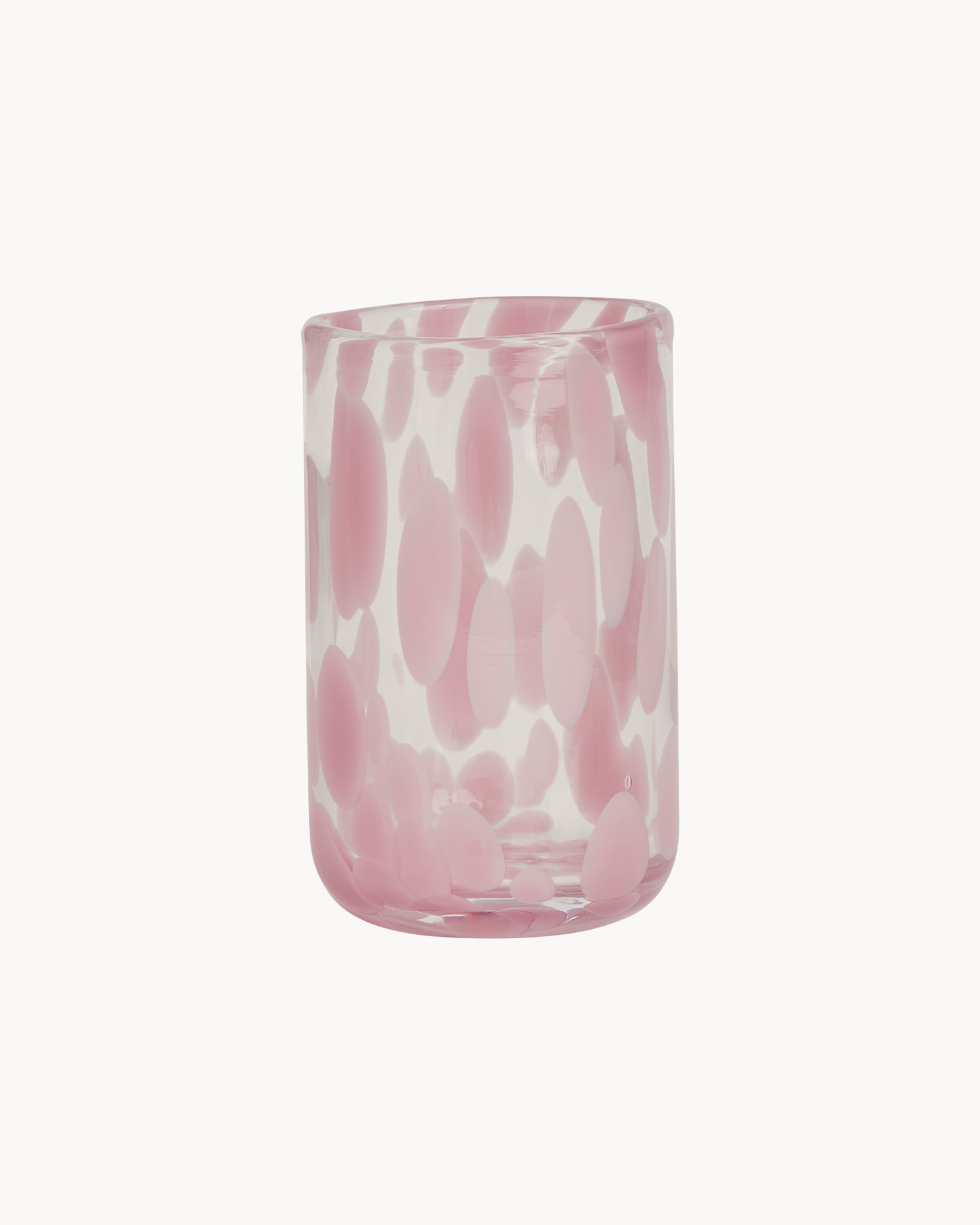 Set 4 bicchieri in vetro fatti a mano con decoro Jali, rosa