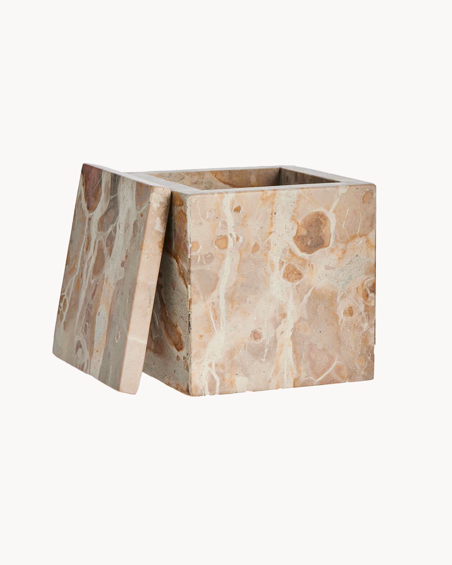 Contenitore in marmo Ellia piccolo, beige