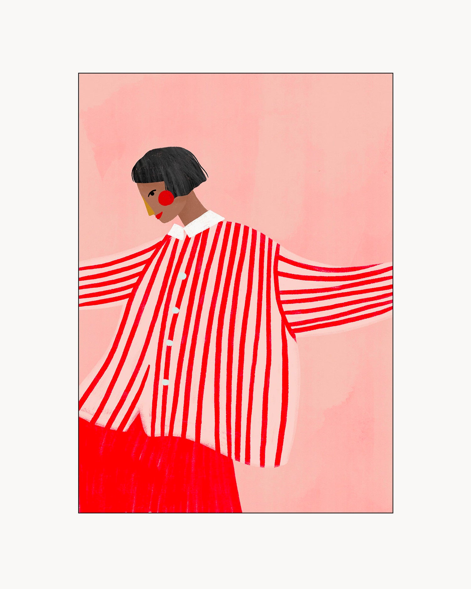 Stampa The Woman With the Red Stripes