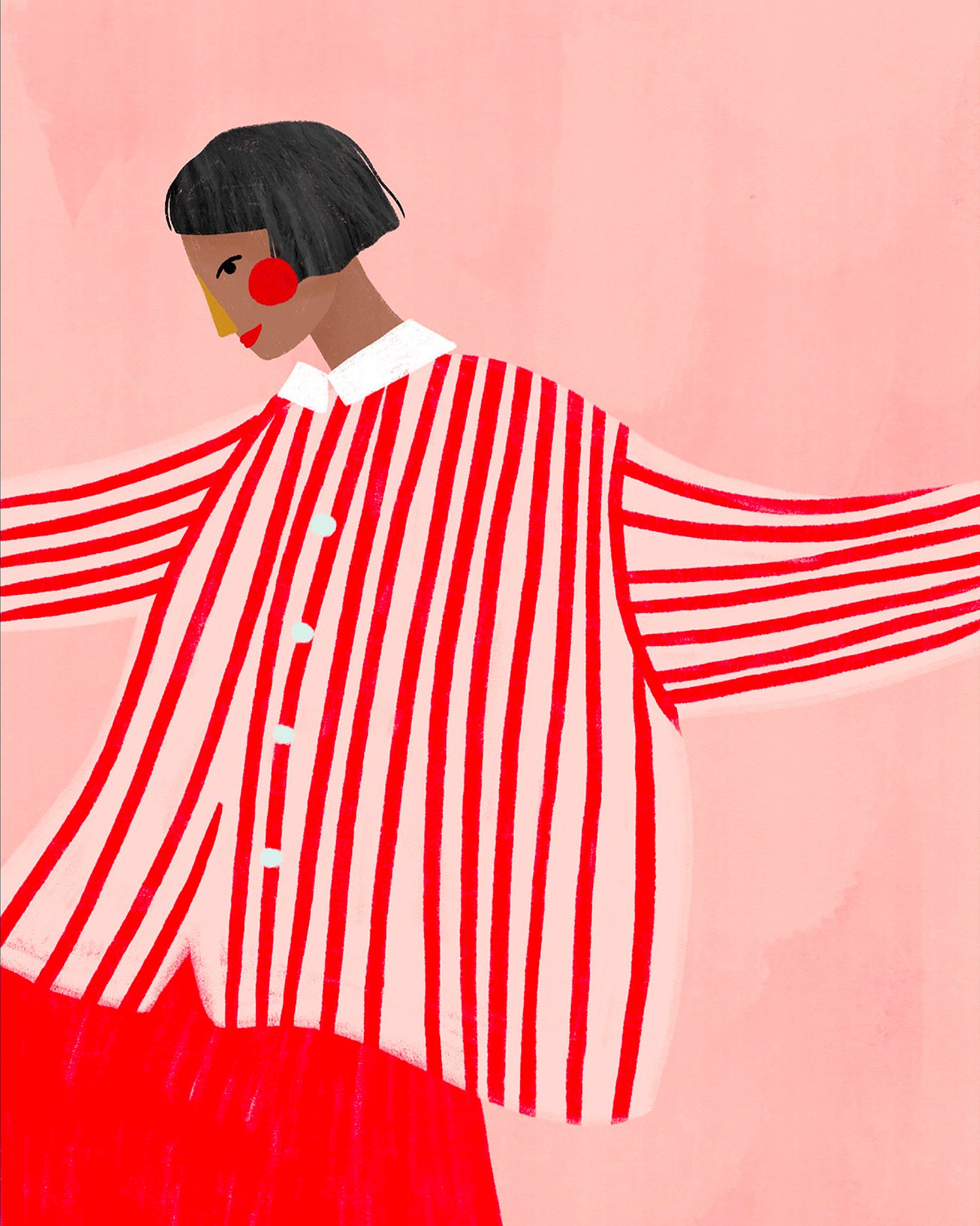 Stampa The Woman With the Red Stripes