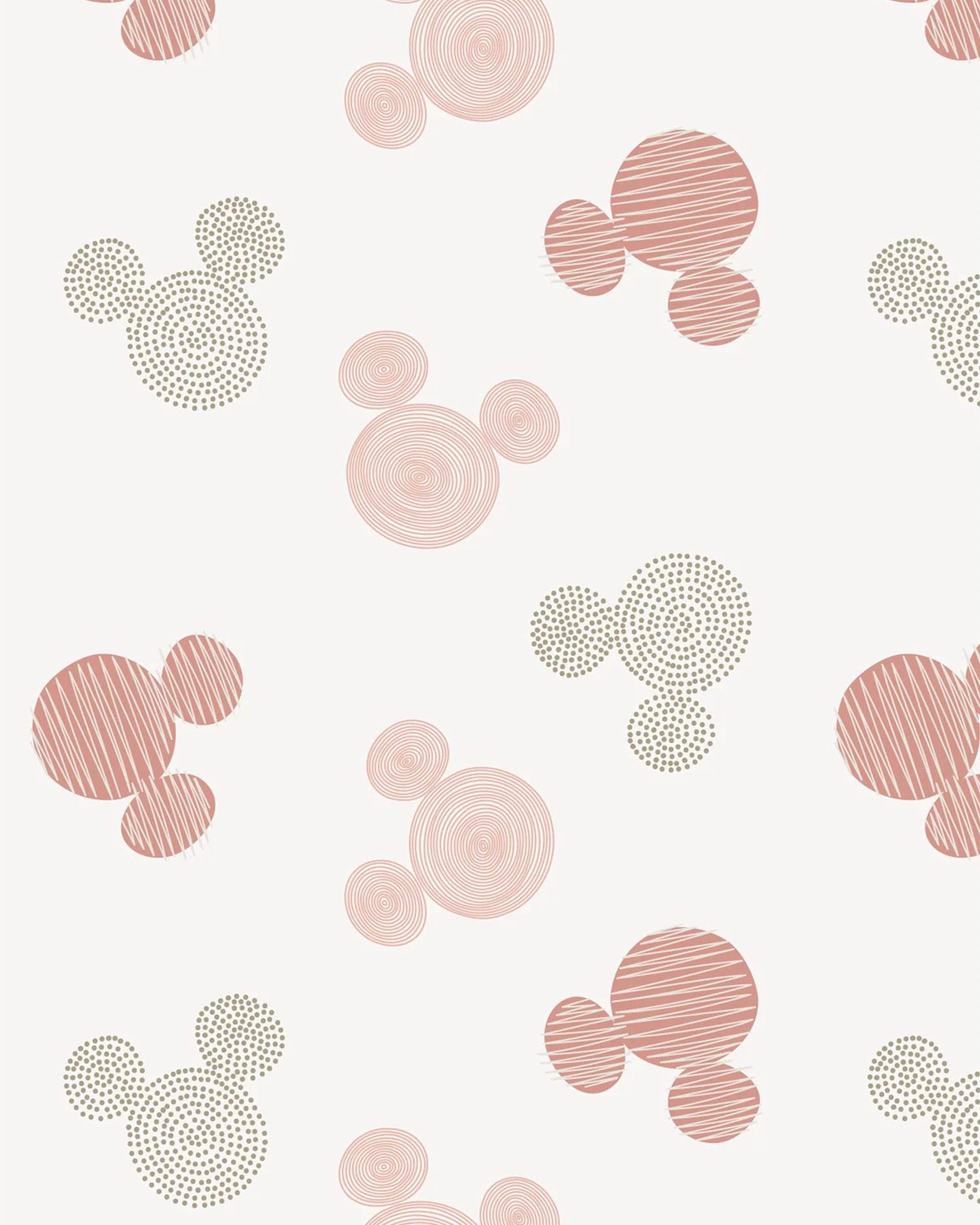 Stampa Disney - Mickey Mouse Beige Pattern