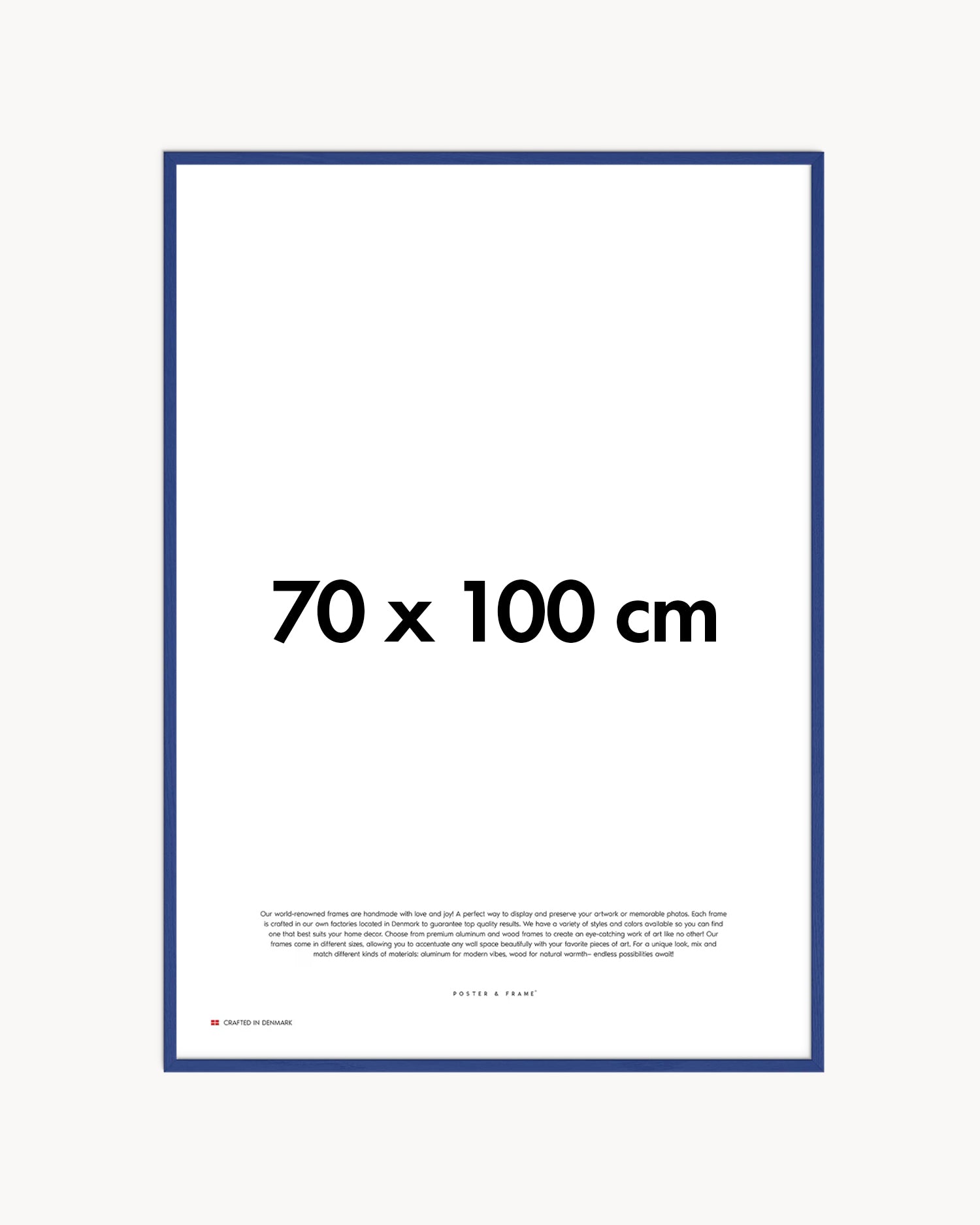 Cornice fatta a mano in legno blu