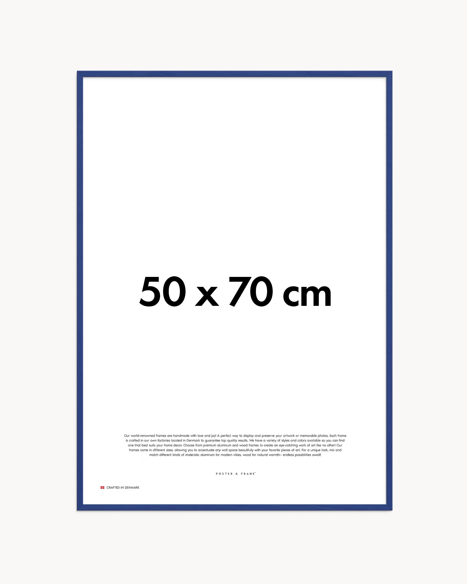 Cornice fatta a mano in legno blu