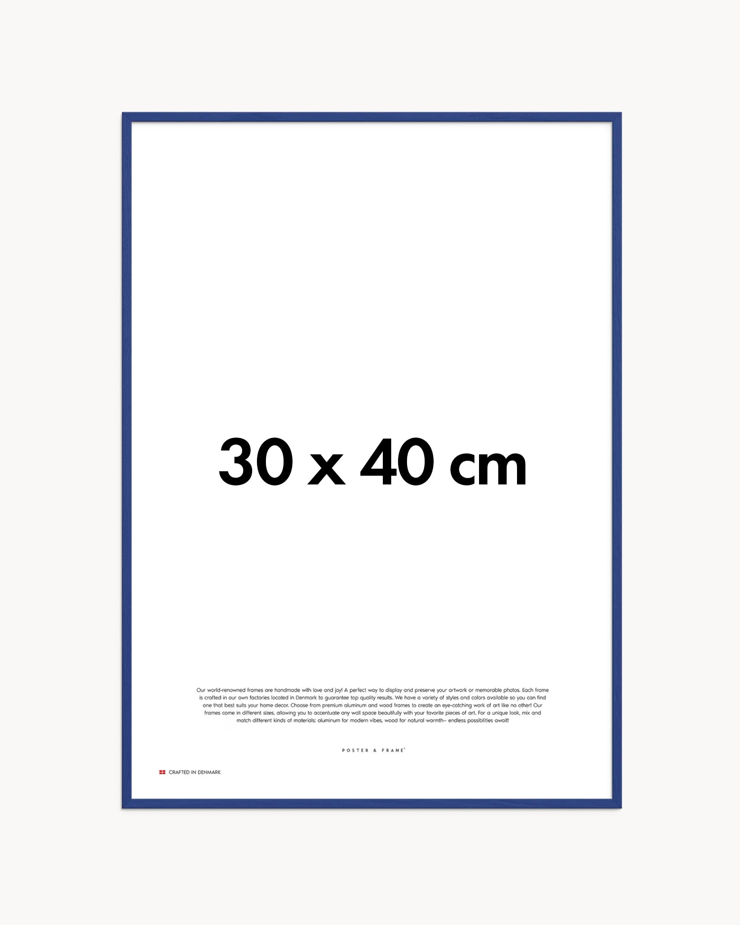 Cornice fatta a mano in legno blu