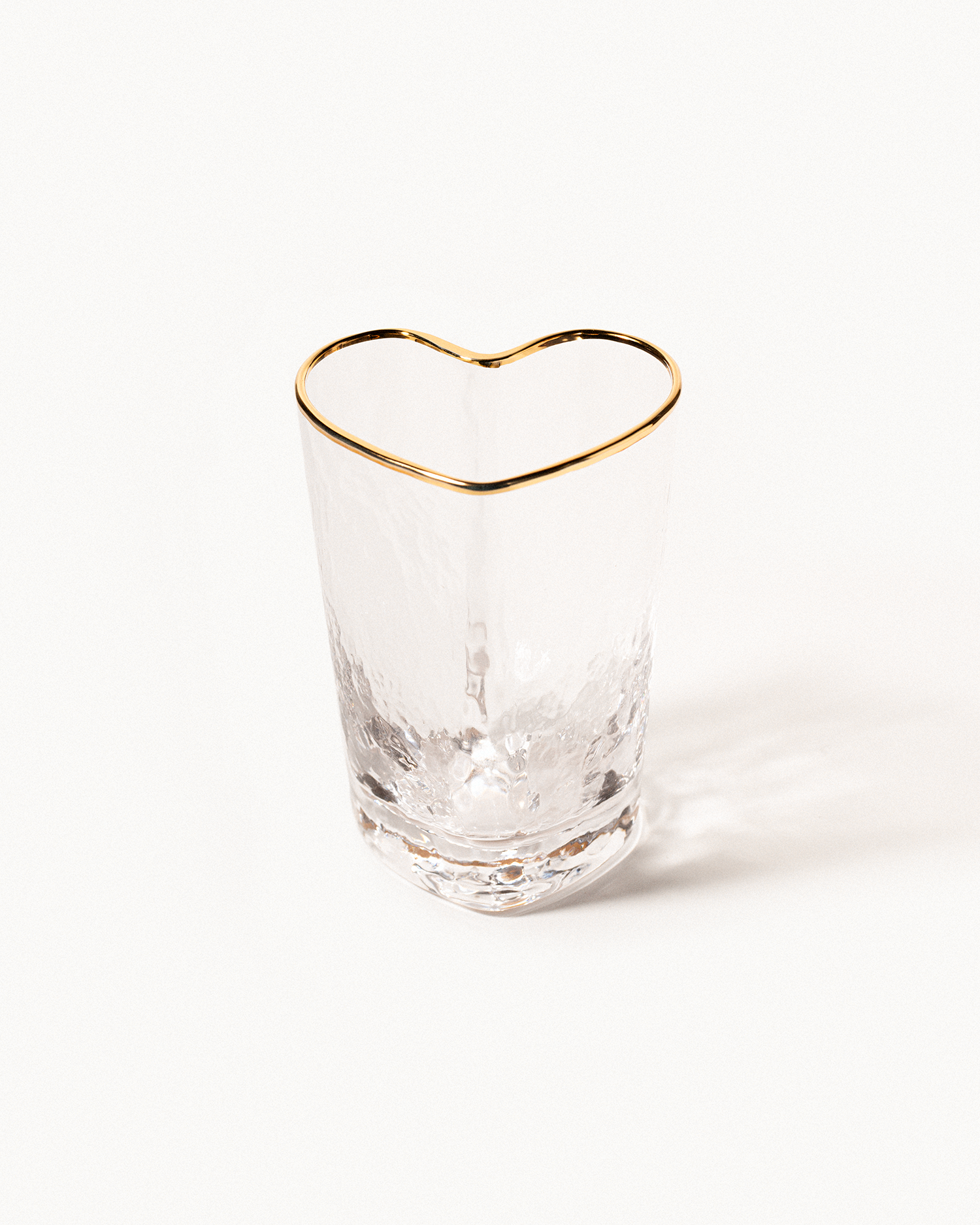 Set 2 bicchieri in vetro con bordo oro Valentine