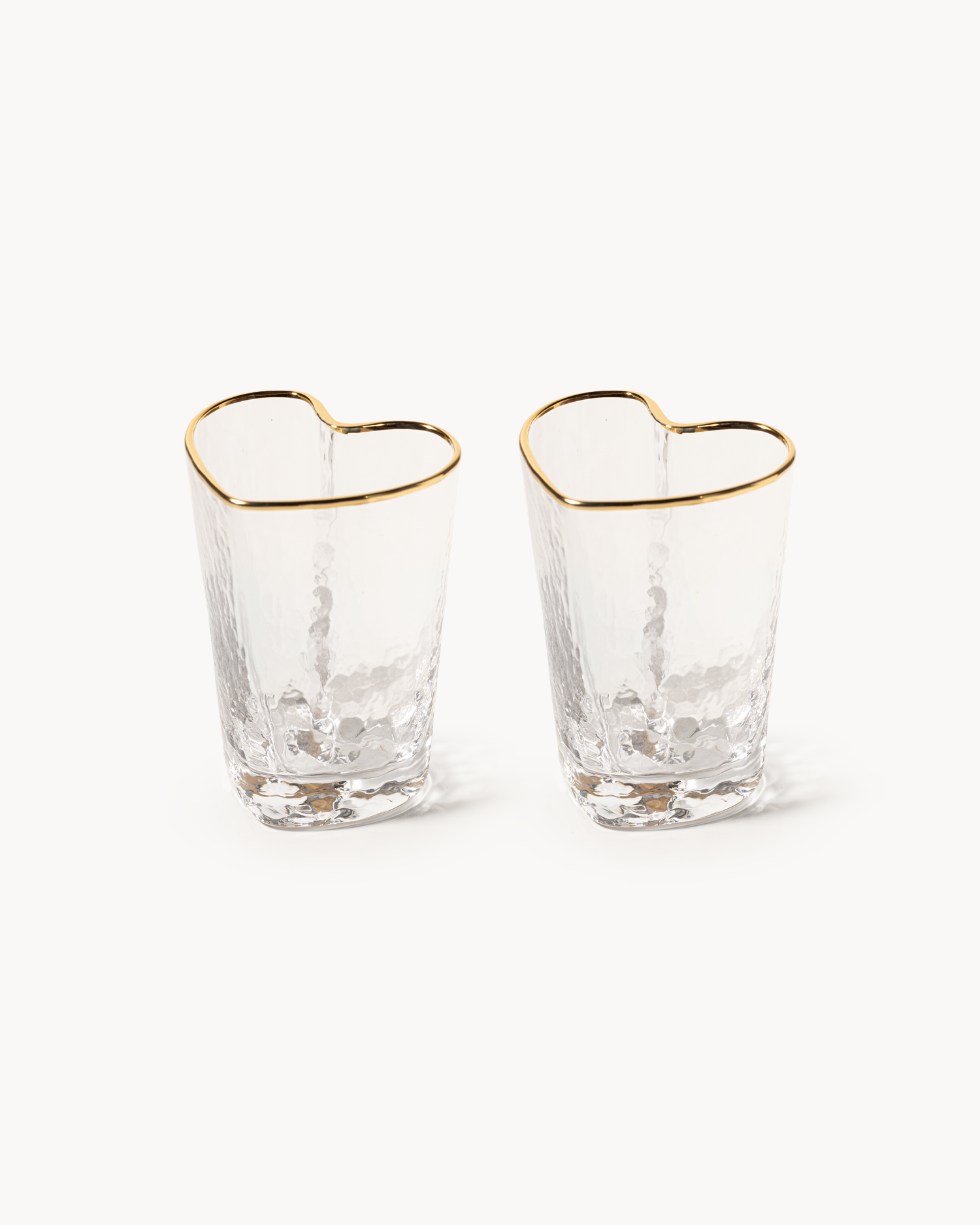Set 2 bicchieri in vetro con bordo oro Valentine