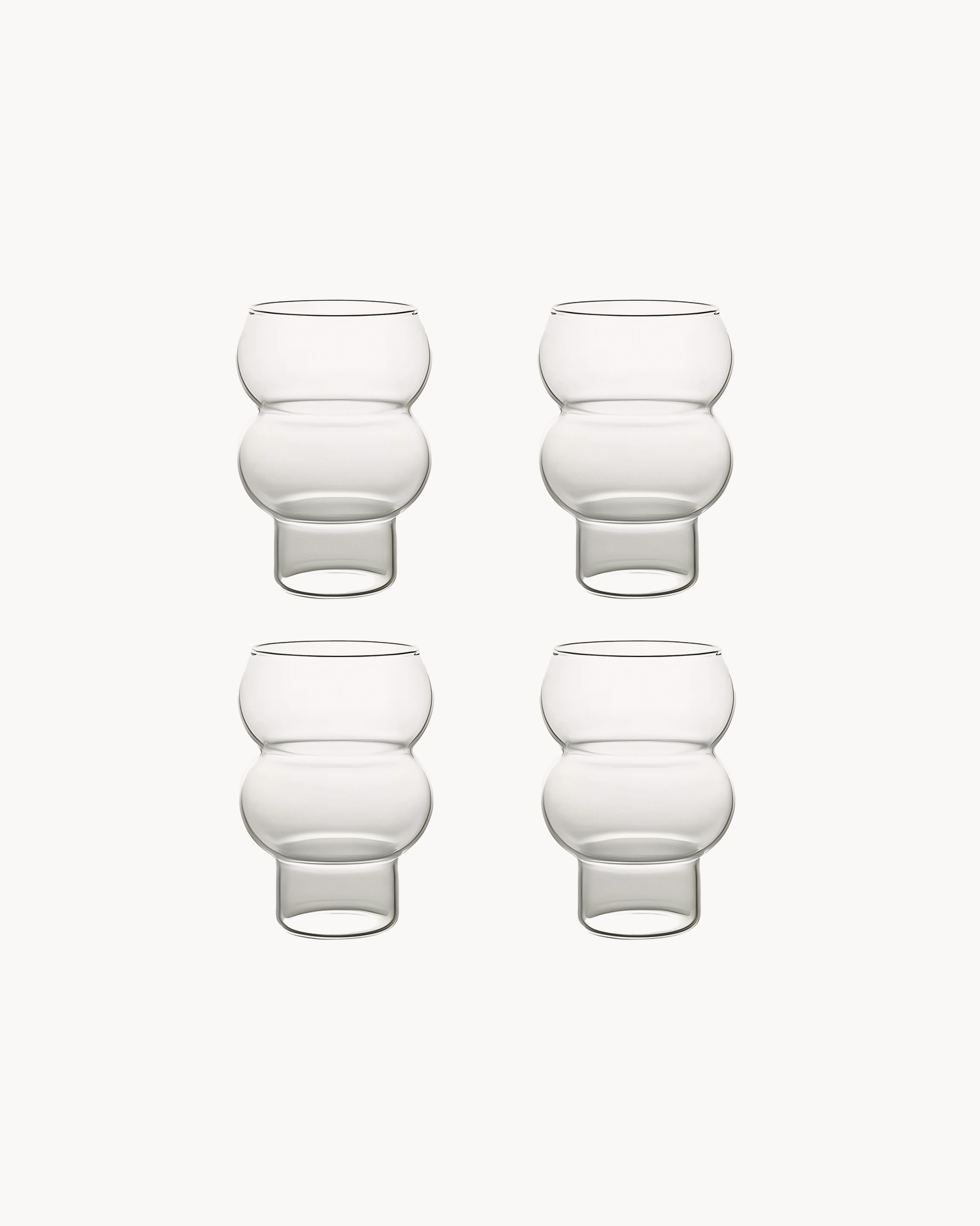 Set 4 bicchieri in vetro Sòl