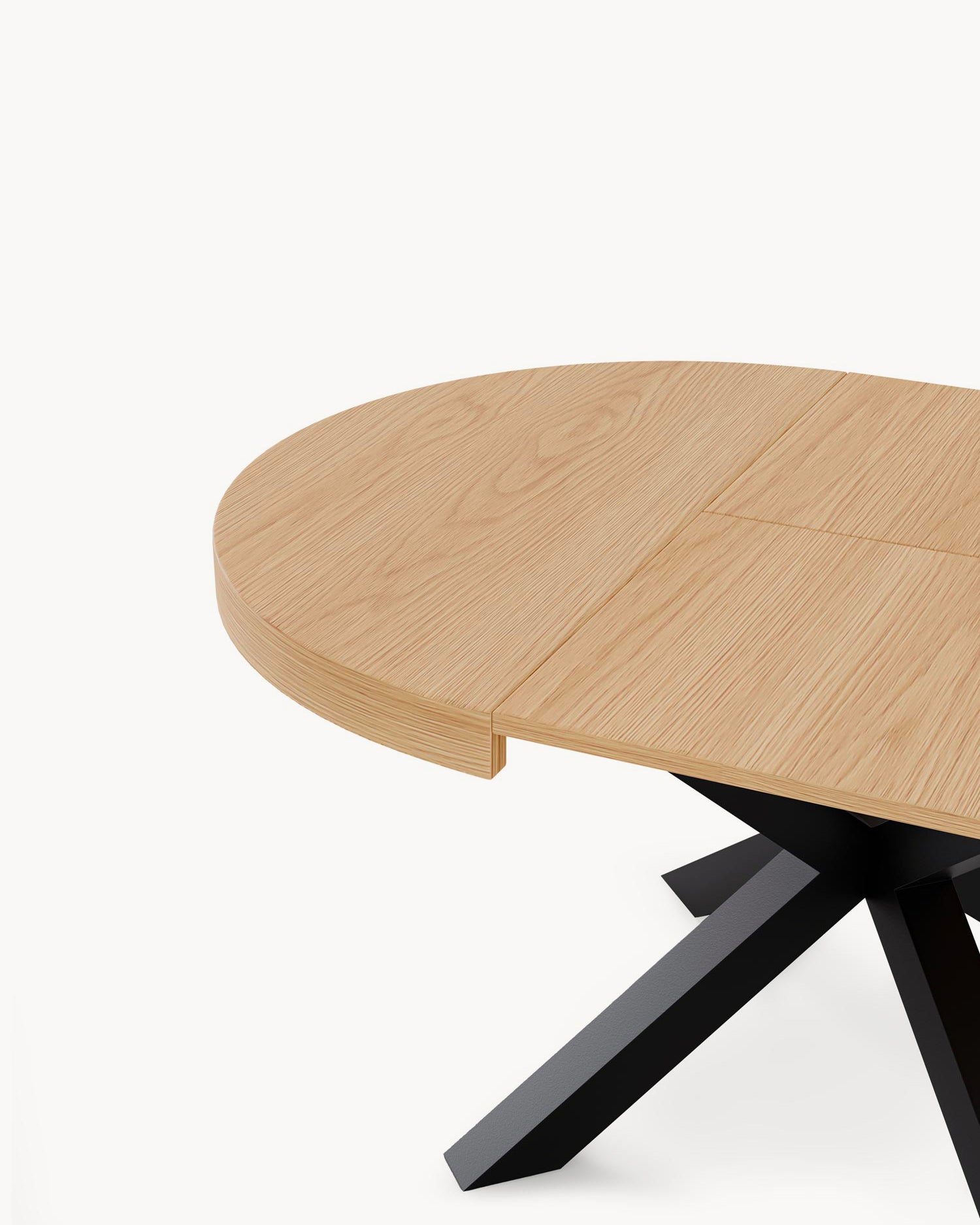 Tavolo da pranzo rotondo allungabile con piano in legno Mildred - Legno/Metallo