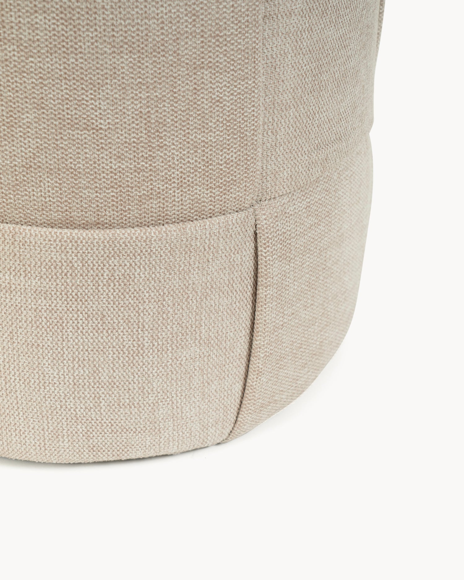 Pouf rotondo imbottito Elias - Tessuto