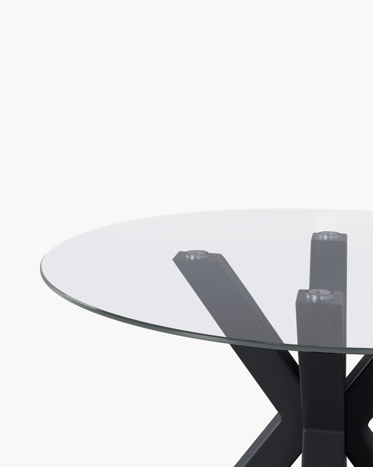 Tavolo da pranzo rotondo con piano in vetro Demi - Vetro/Metallo