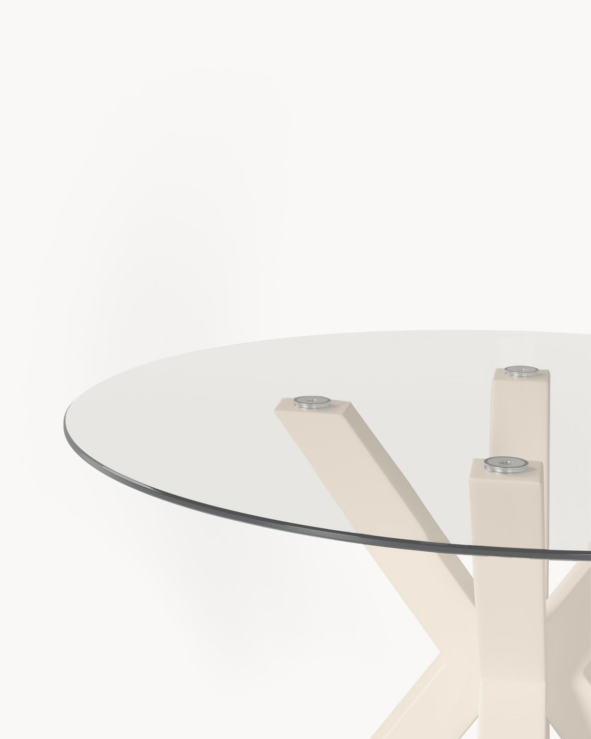 Tavolo da pranzo rotondo con piano in vetro Demi - Vetro/Metallo